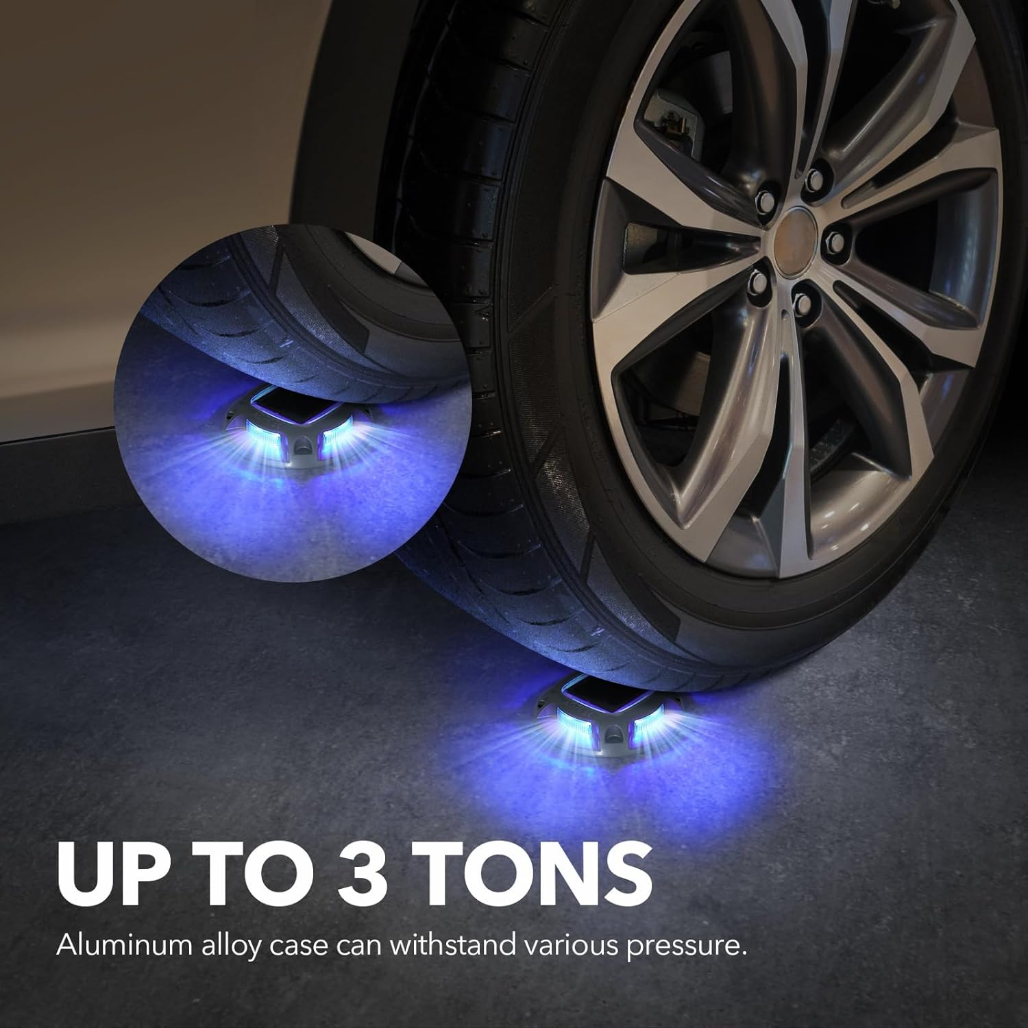 Cyperever Solar Driveway Lights 4 Pack, Extra Bright Driveway Solar Lights with 8 Premium LED Beads & High-Quality Aluminum Alloy Shell for Driveway Garden Walkway Yard Fairy Fence Stairs Deck Patio