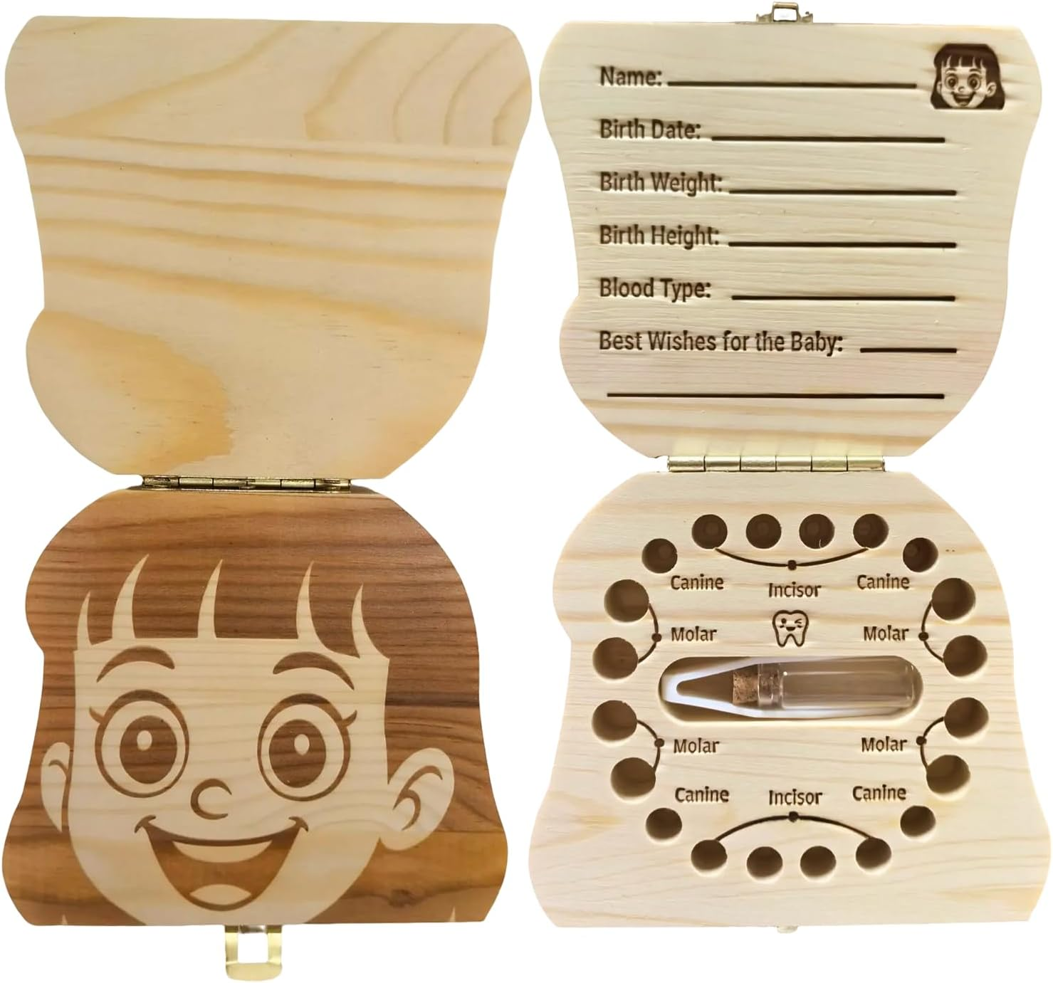 PAMBO Baby Tooth Fairy Keepsake Box- First Teeth and Curl Keepsake Box | Tooth Boxes Saver & Holders for Lost Teeth Kids-Girls - Girls image number 5