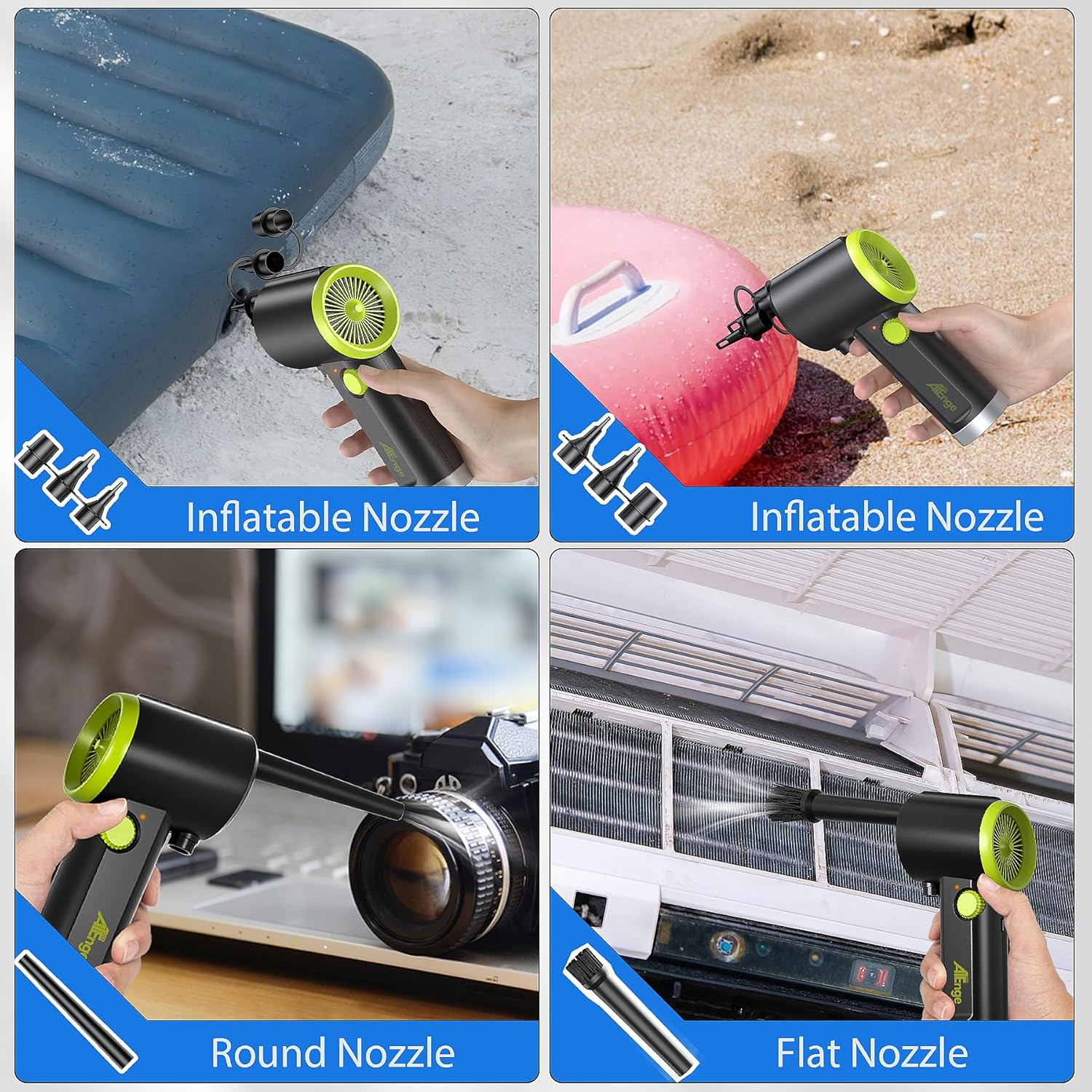 Compressed Air Duster, Electric Air Duster, Handheld Cordless Air Duster, Stepless Speed Motor, 6000Mah Rechargeable Air Blower, Type-C Fast Charge, for Computer, Keyboard, Pet House image number 1