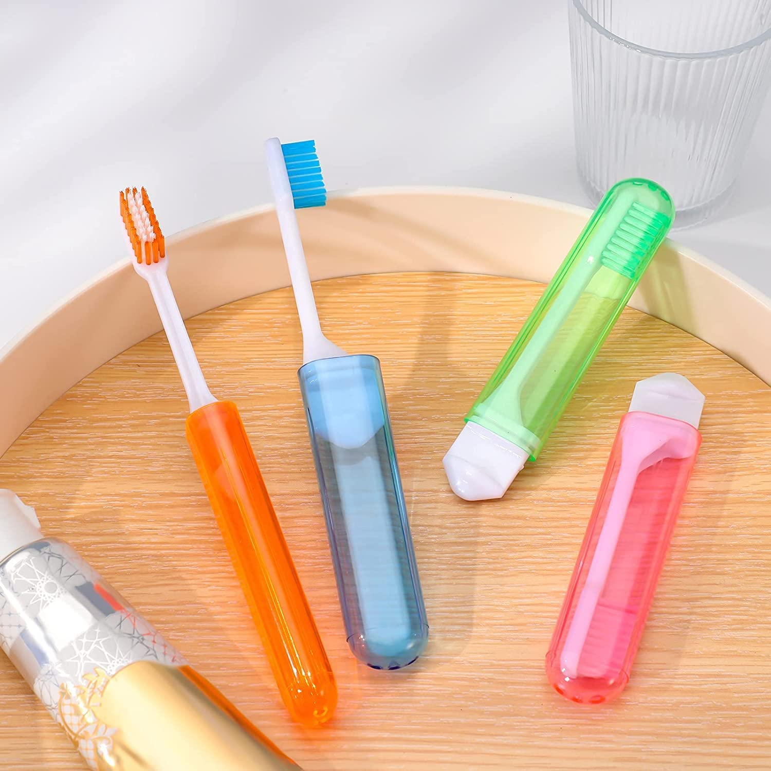 Folding Soft Bristles Toothbrush, 6Pcs Foldable Toothbrush for Travel & Camping, Portable with Box image number 2