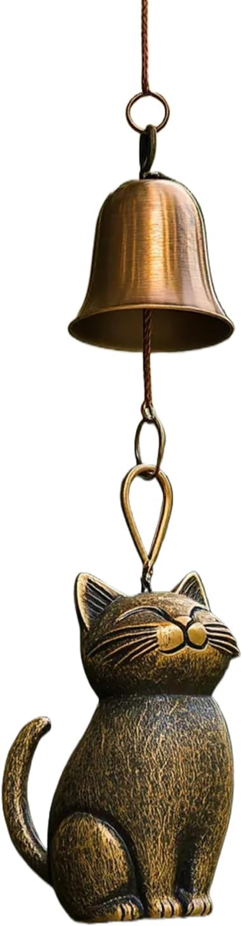 Animal Wind Chimes | Garden Cat Ornament Wind Chime | Elegant Animals Statue Decor outside Bells Pendant for Yard Home Balcony - C image number 3
