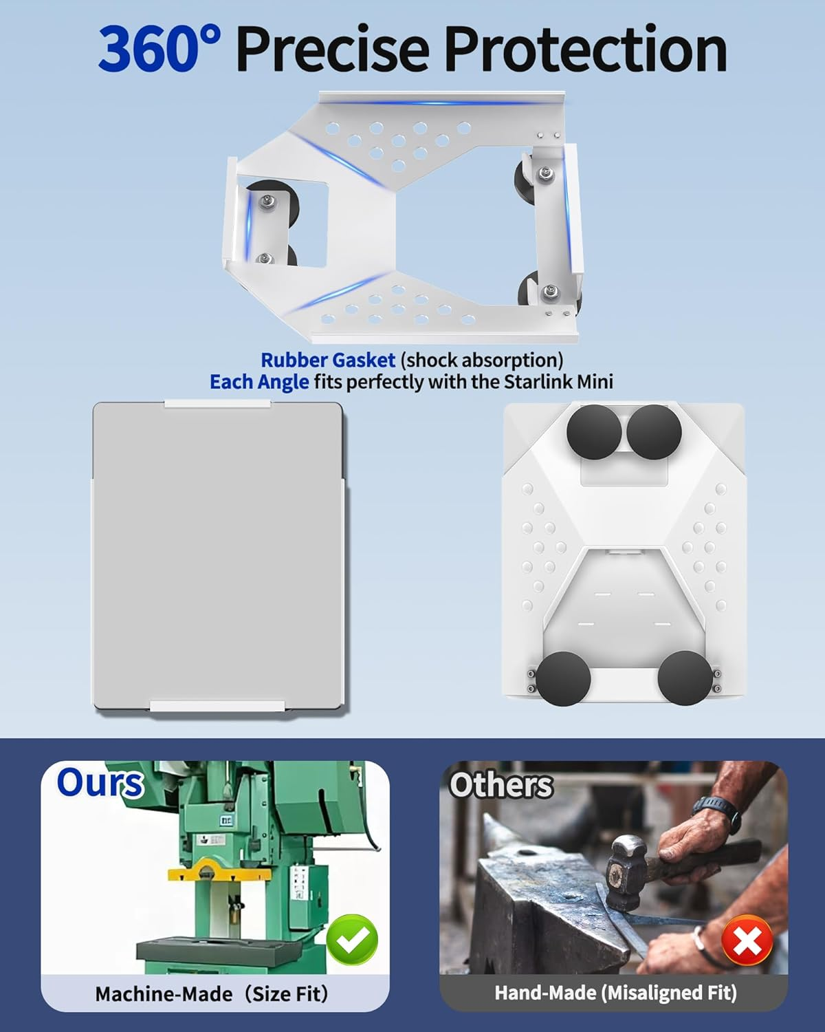 For Starlink Mini Mount, Magnetic Starlink Mini Car Mount Base Suction Cup Accessories Truck RV Flat Rack Roof Sunroof Kit Boat V4，For Camping, High-Speed & Extreme Conditions (White) image number 4