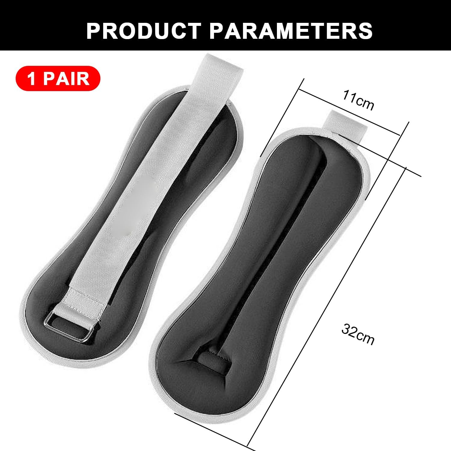 Wrist Ankle Arm Leg Weights Set of 2 (1KG/PCS) Adjustable Wearable Ankle Weight Wrist Weights Gym Sandbag Training Fitness Equipment for Walking, Yoga, Dance, Barre, Pilates, Cardio, Aerobics, Jogging image number 4