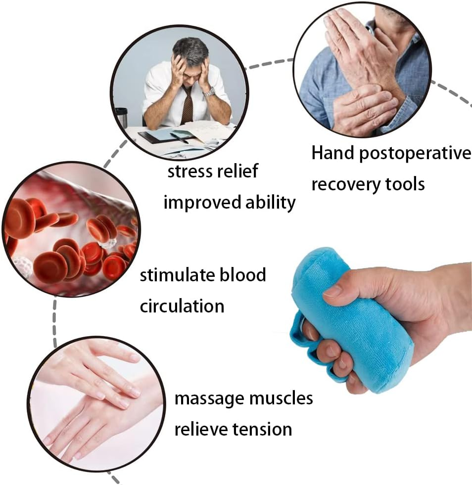 Healthman Hand Grip Exerciser Strengthener, Finger Exerciser Ball and Hand Exercisers for Strength,Therapy Ball for Hand Cramps and Recovery image number 4