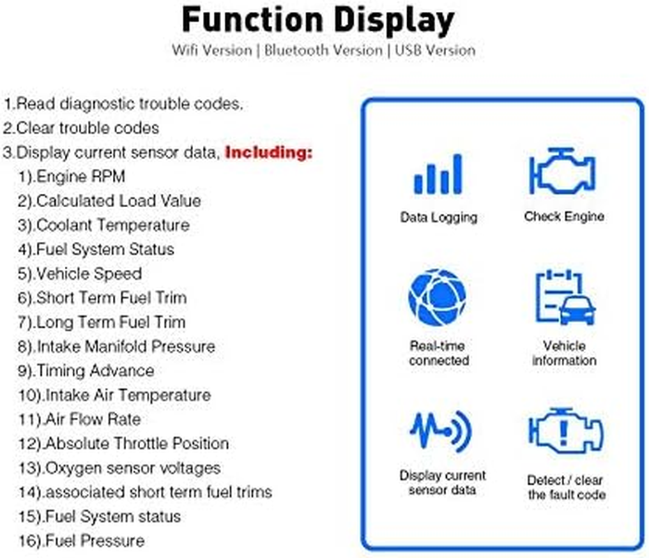 Vgate Icar 3 Wifi OBD2 Scanner Scan Tools Interface Adapter Check Engine Light Car Diagnostics Tool for Ios Iphone Ipad and Android, Auto Sleep(White) image number 4