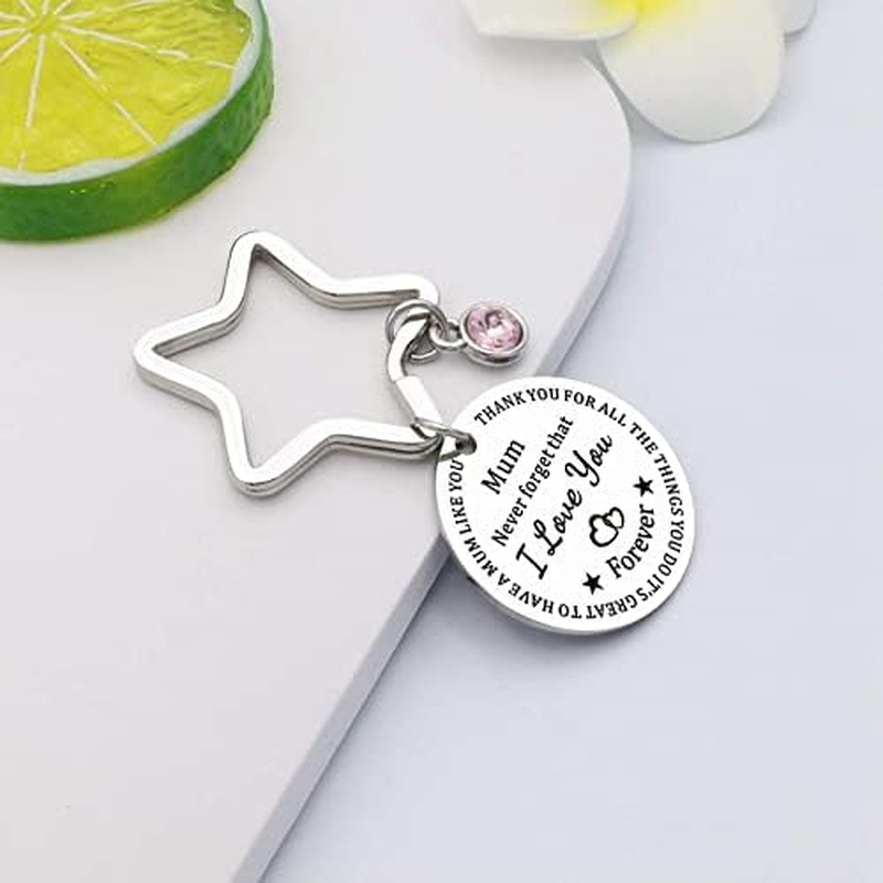 Mother'S Day Birthday Gifts for Mom Mother from Daughter Son Mum Never Forget That I Love You Forever Keychain for Mother Mom Mommy Xmas Gift Keyring for Mama Mum image number 4