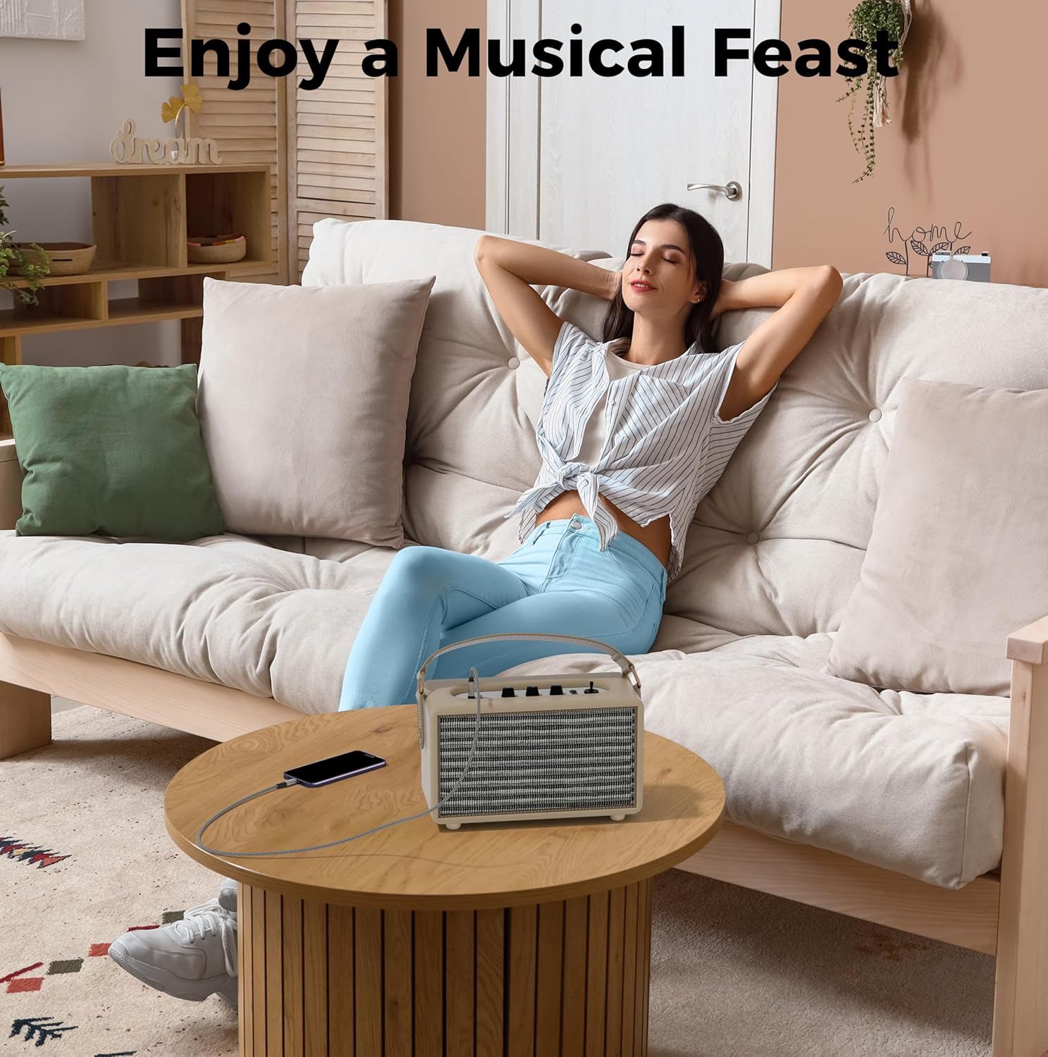 USB C to 6.35Mm TRS Stereo Audio Cable 4 FT, USB Type-C to 1/4" Audio Adapter Aux Jack Stereo Cord, Gold-Plated Connector, Nylon Braided Jacket, DAC Chip, Hi-Fi Sound Quality, Not for Recording image number 3