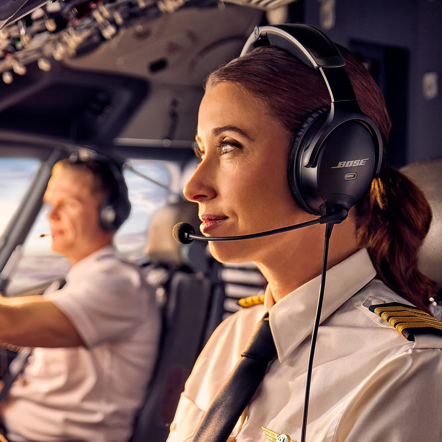 Bose A30 Aviation Headset, Noise Cancelling Pilot Headset with Adjustable ANR, Bluetooth and Lightweight Comfortable Design, Dual Plug, Black image number 4