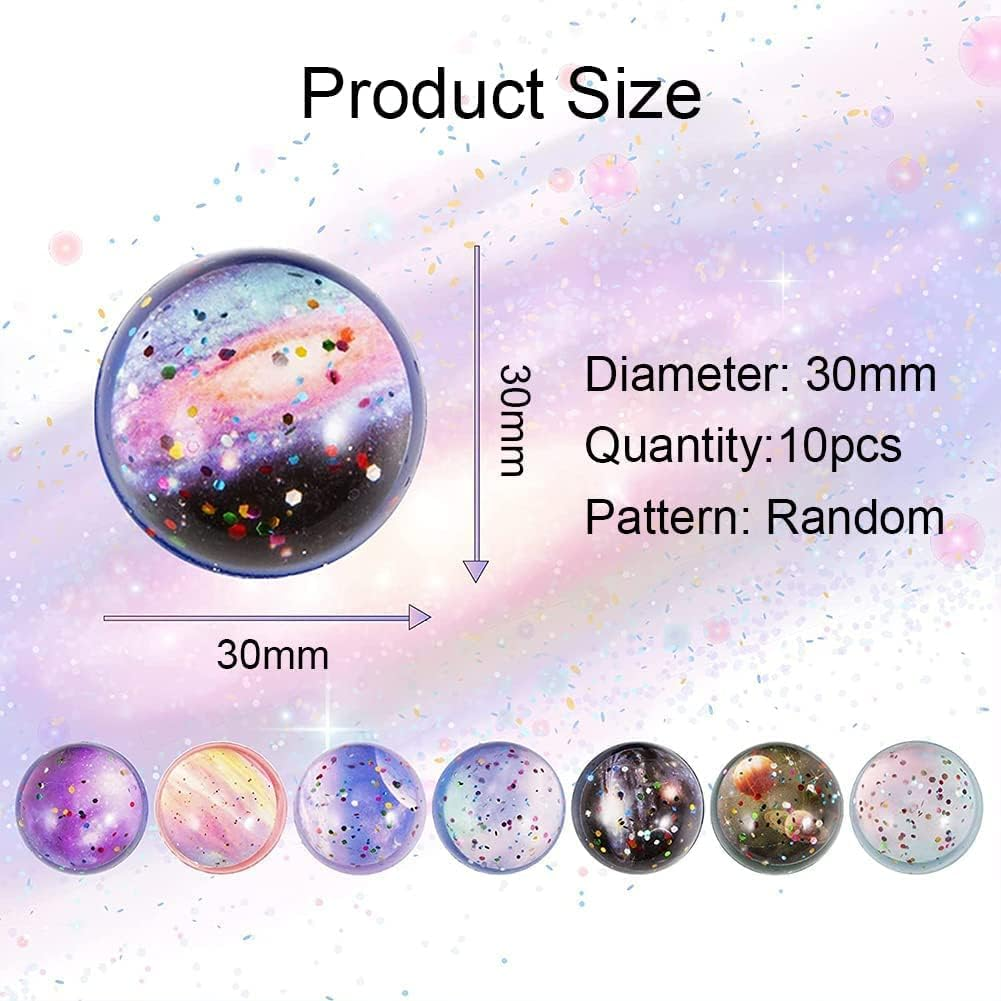 25PCS Space Bouncy Balls, Space Bouncy Balls Bulk 30Mm Space Theme Bouncy Balls for Kids Party Favors, Gift Bag Filling image number 1