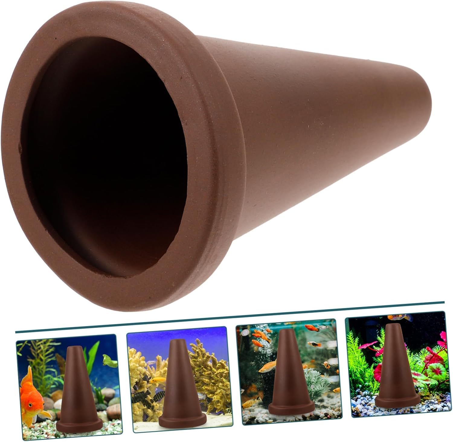 Mipcase Fish Breeding Cone Cave Spawning Bucket Purple Clay Aquarium Ornament Angel Fish Discus Tank Breeding Cone Hideaway Aquarium Pets image number 6
