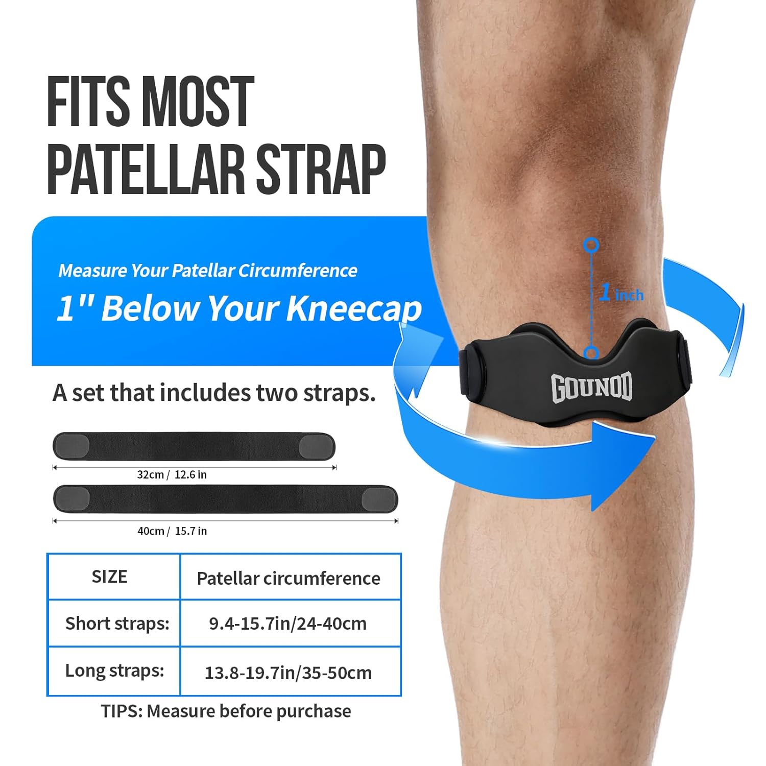 GOUNOD Silicone Patellar Tendon Support Strap image number 3