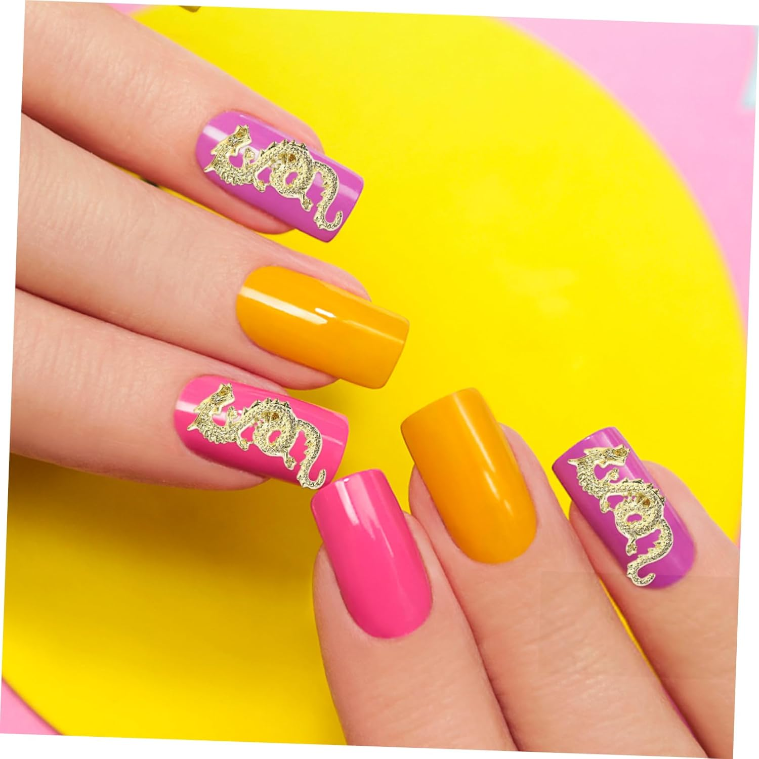 Nail Art Charms Small Gold Dragon Design 10Pcs Manicure Gems Nail Decoration Supplies for Women Christmas DIY - Silver image number 5