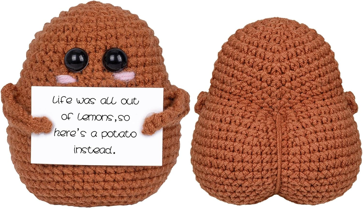 Funny Positive Emotional Support Potato Mini Crochet Potato with Positive Affirmations Cards for Inspirational Novelty Gifts and Party Decorations