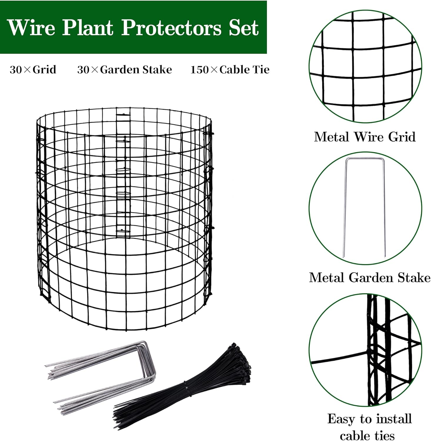Adnee 10 Packs Wire Plant Protector from Animals - 12" H X 12" D Metal Mesh Plant Cage Covers - Sturdy Garden Bunny Barricades Chicken Wire Cloche for Plants Shrubs Vegetables Flowers image number 6