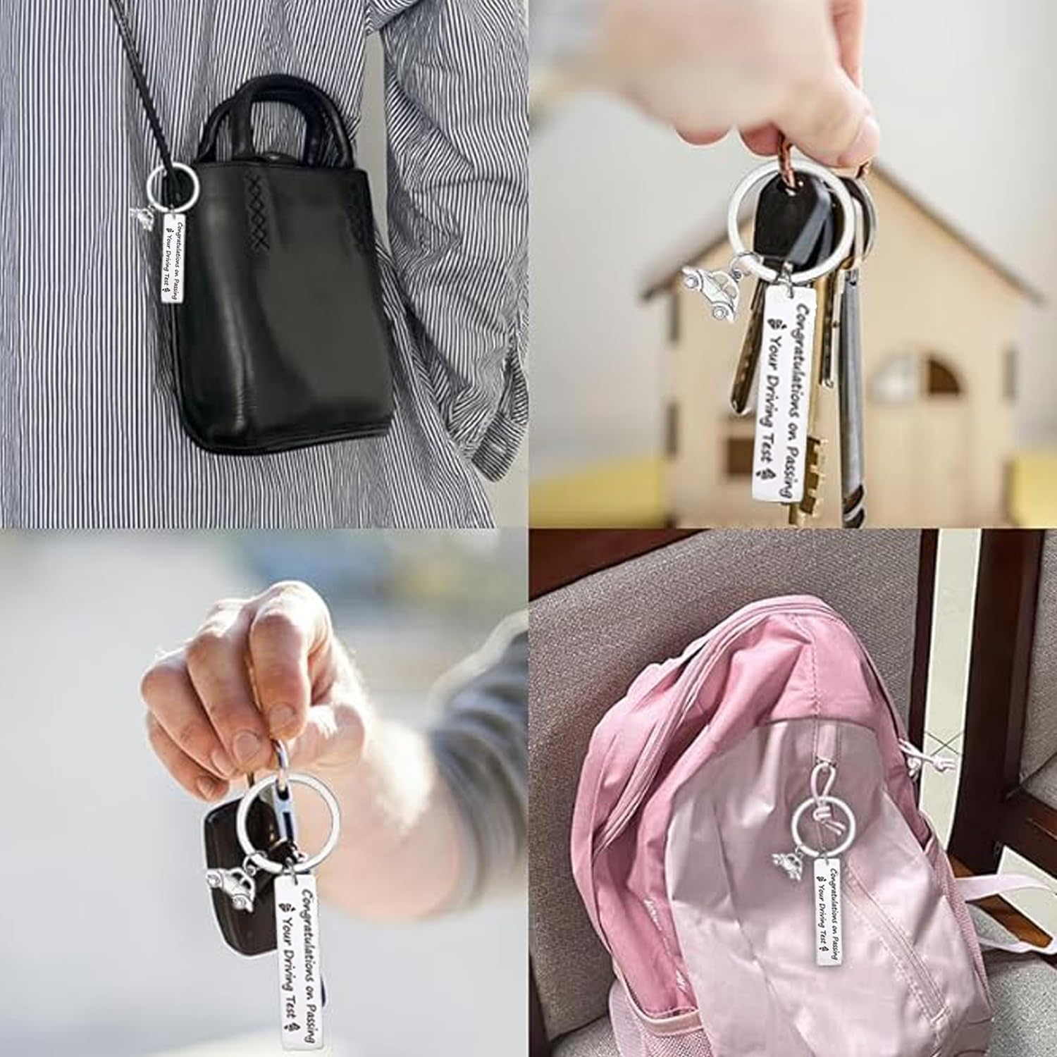 Stainless Steel Keychain, New Driver Gifts, Congratulations on Passing Driving Test Keychain for Teen Girls and Boys image number 3