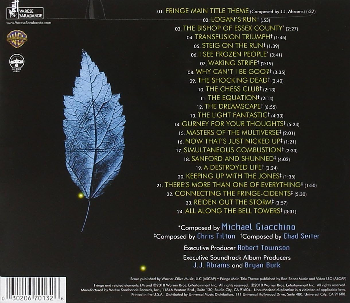 Varese Sarabande Chris Tilton Fringe Season 1 (Original Television Soundtrack) CD