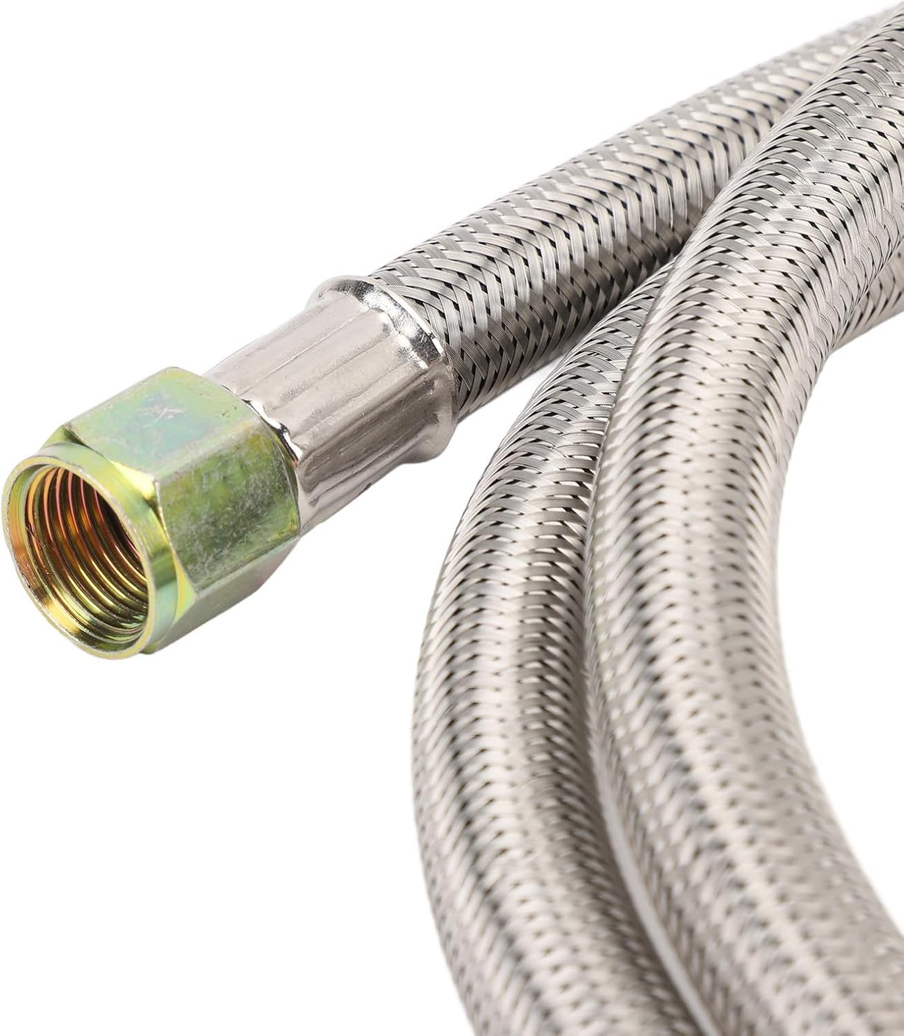 Tbest RV Gas Line Hose Extension 7Pcs 6Ft Stainless Steel High Pressure Flexible Quick Connect Fittings for RV Trailer Van Tank Pits Gas Grills Heaters