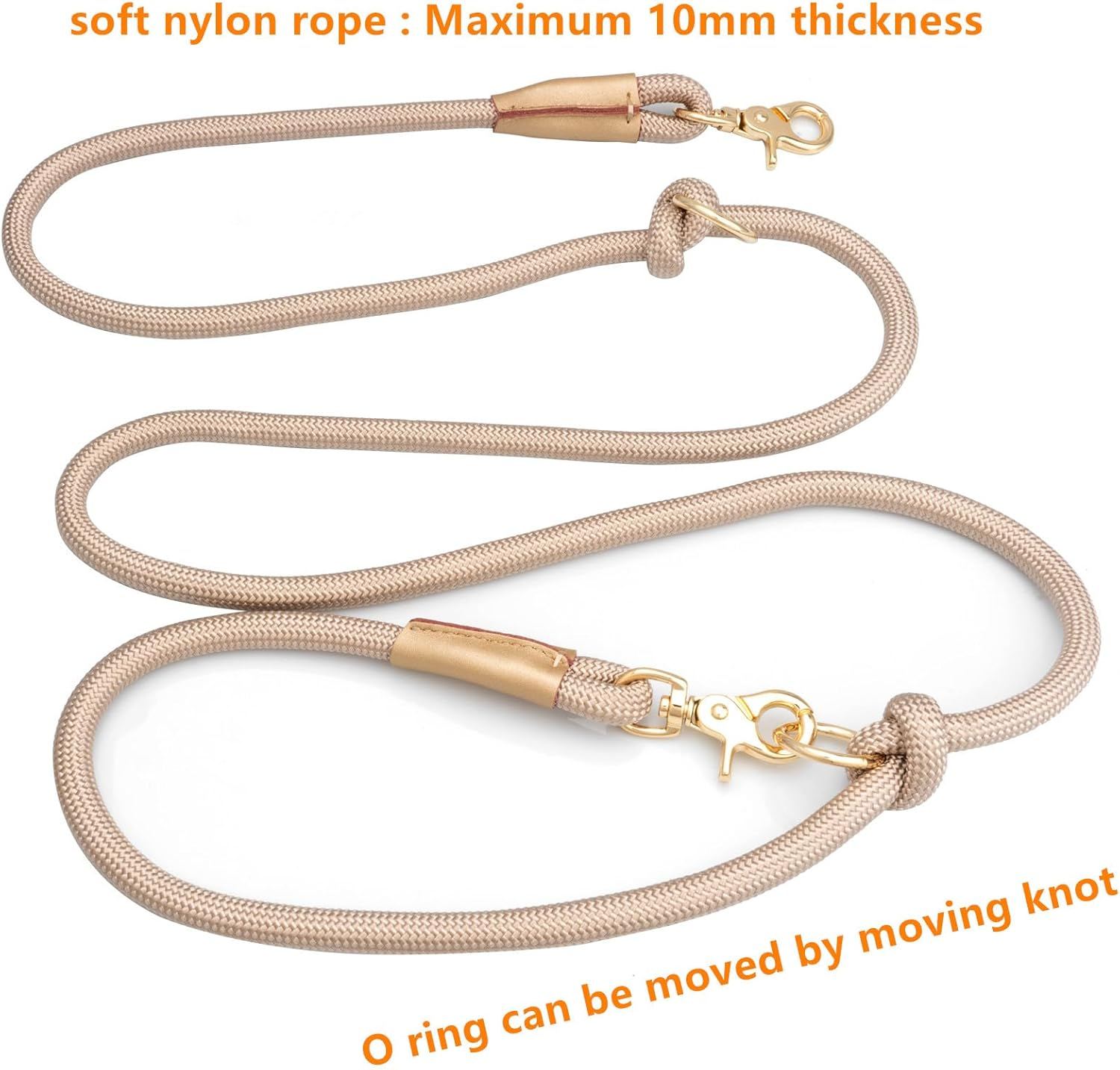 Multifunctional 7FT Hands Free Crossbody Nylon Rope Dog Leash, 2 Snap Hooks Dog Leash Hands Free for All Breeds - Blue image number 5