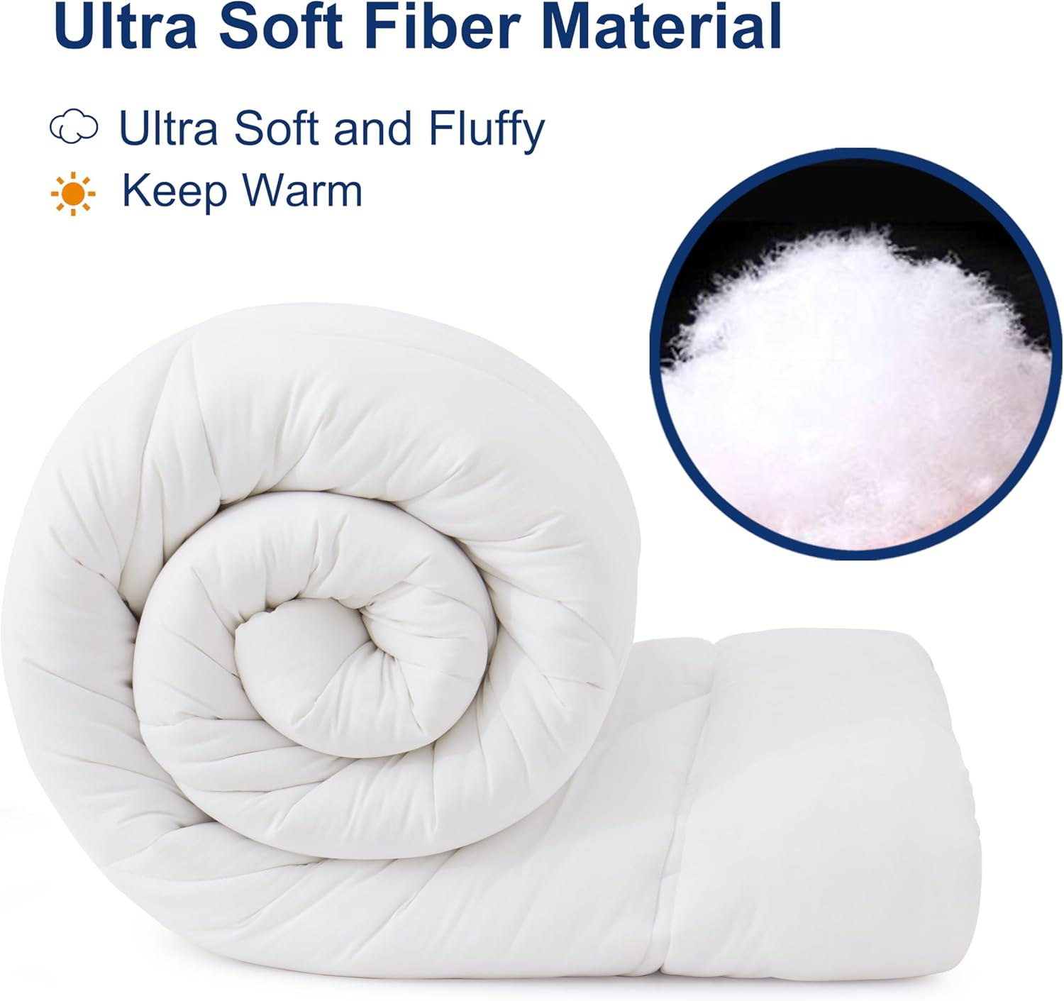 Mumullum 700GSM Warm Quilt Queen Size, Ultra Soft Fluffy Winter Bedding Breathable Premium Fiber Filling Quilt for Home Bedroom image number 5