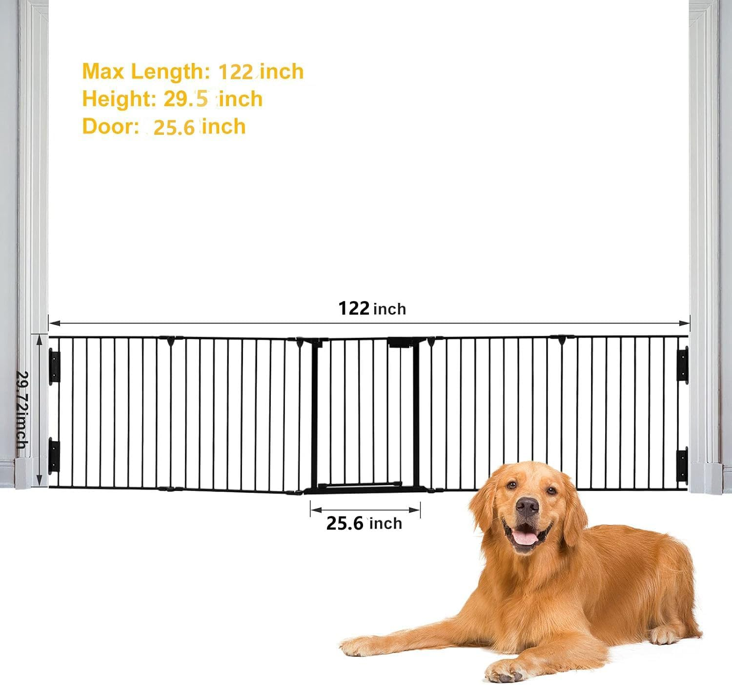 122"(310Cm) - Extra Wide Baby Gate Playpen for Toddlers and Pets Configurable Safety Fence with Walk-Through Door Adjustable for Large Openings Baby Gate Extra Wide Fireplace Baby Proofing, 5 Panels image number 1