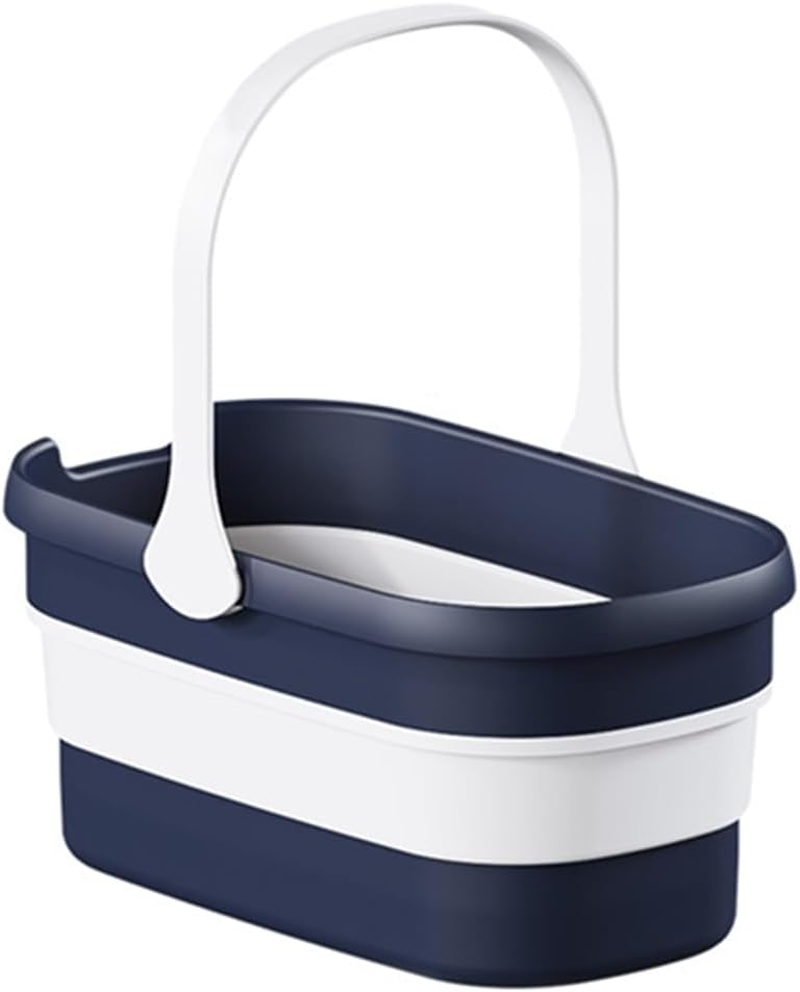 BOOMJOY Collapsible Rectangular Bucket, 14L, Blue, Plastic, Fishing, Camping, Window Washing, Laundry - Navy-12L image number 2