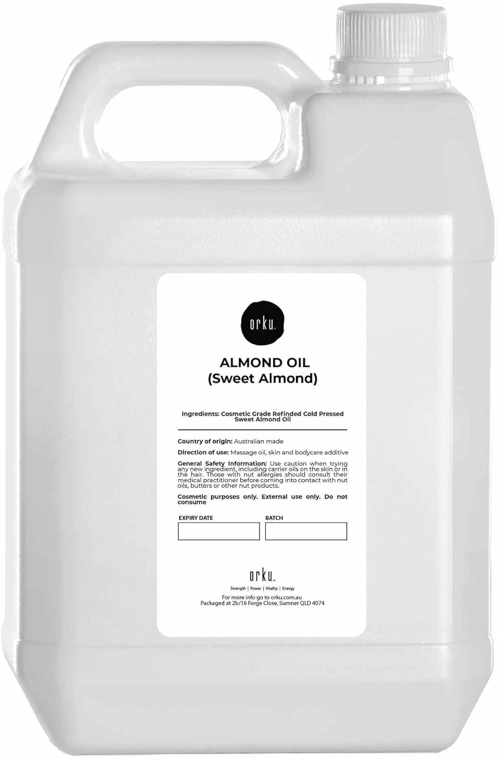 5L Sweet Almond Oil Refined Cosmetic Grade 100% Pure - Skin Face Hair Massage