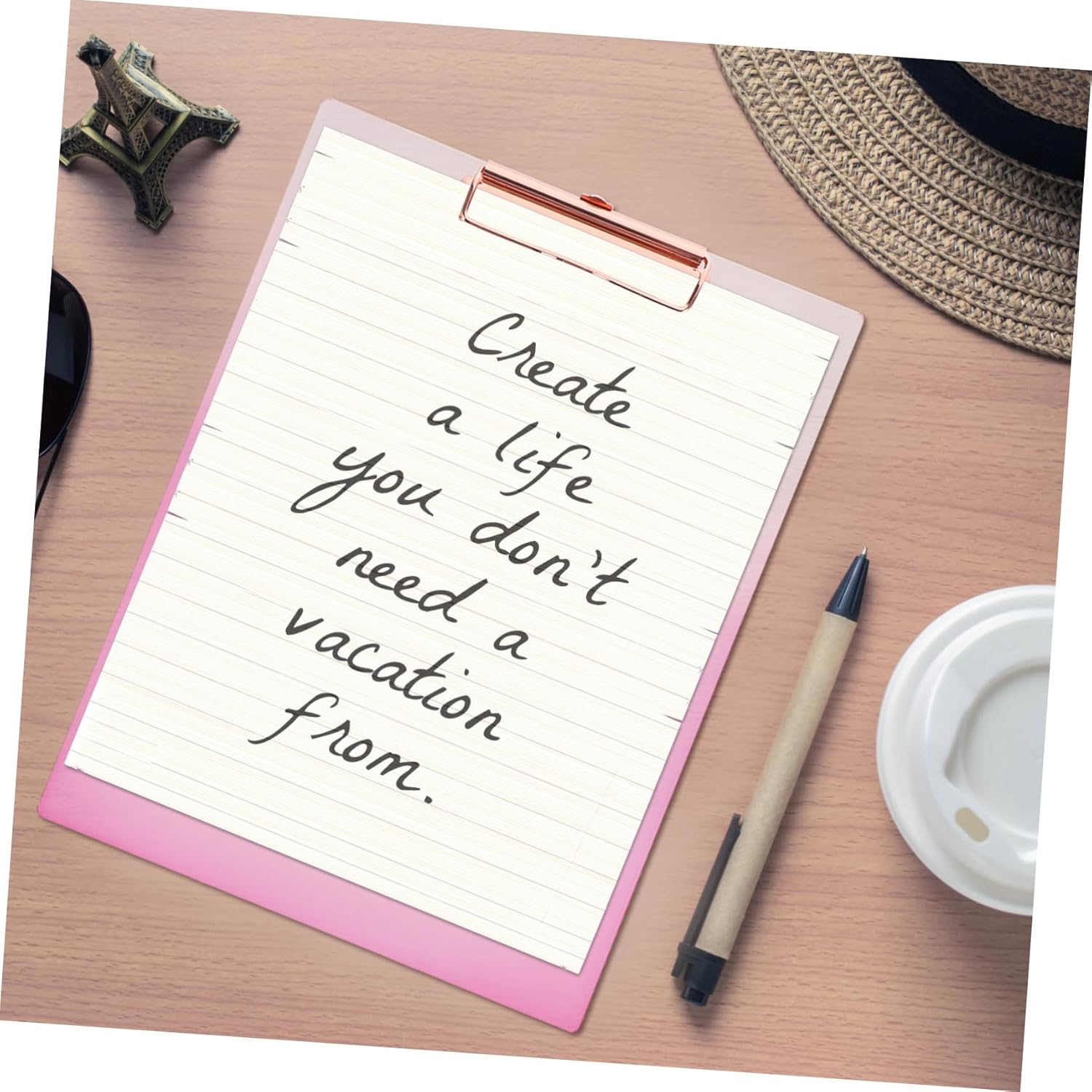 STOBAZA A4 Clipboard Storage Gradient Pink Writing Support Board Multi-Function File Organizer for Students and Office Supplies - Sky-Blue image number 4