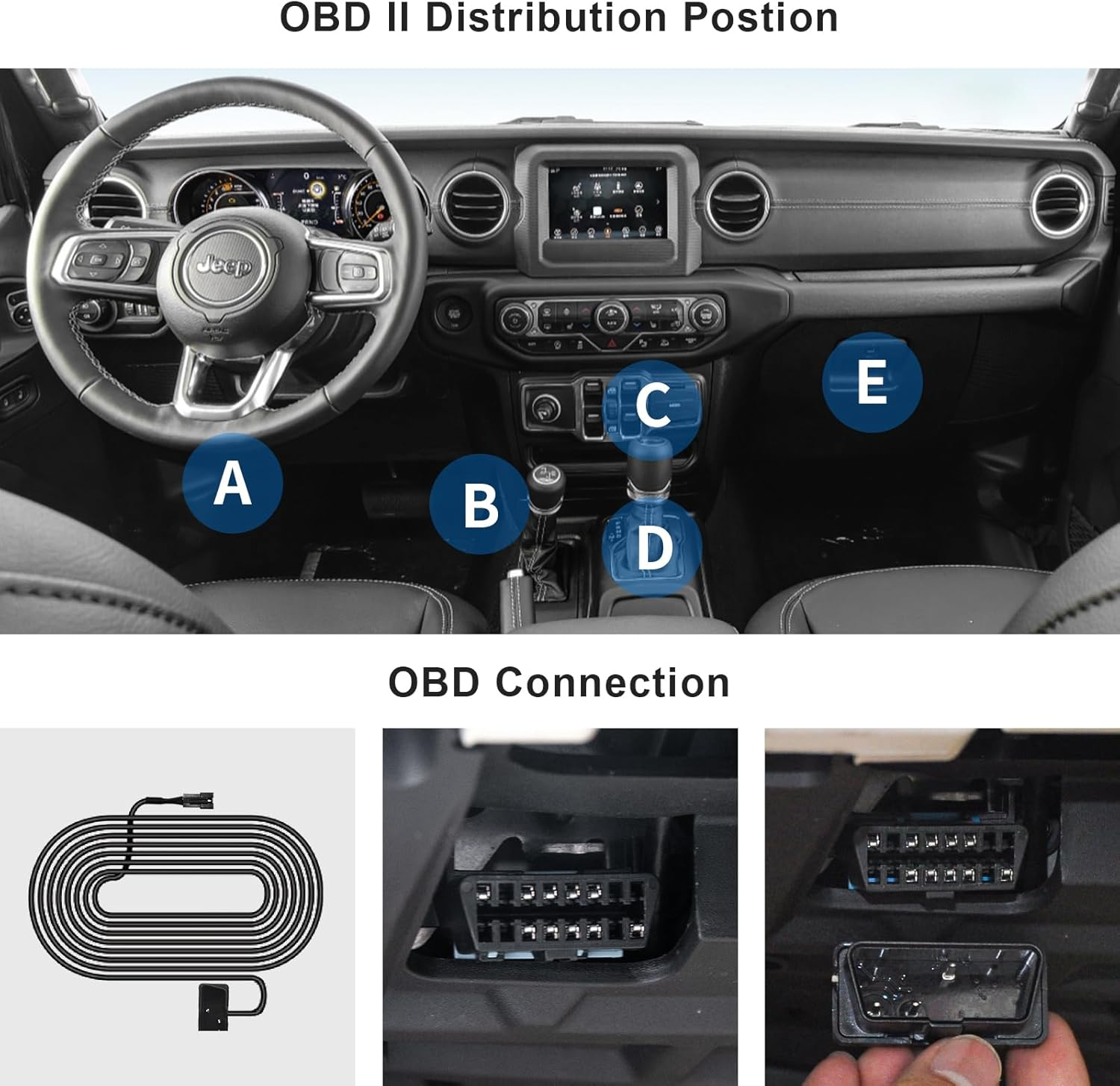 OBD Cable for Mangoal Dash Cams, Upgrade Parking Monitoring, Hardwire Wire Kit Accessories