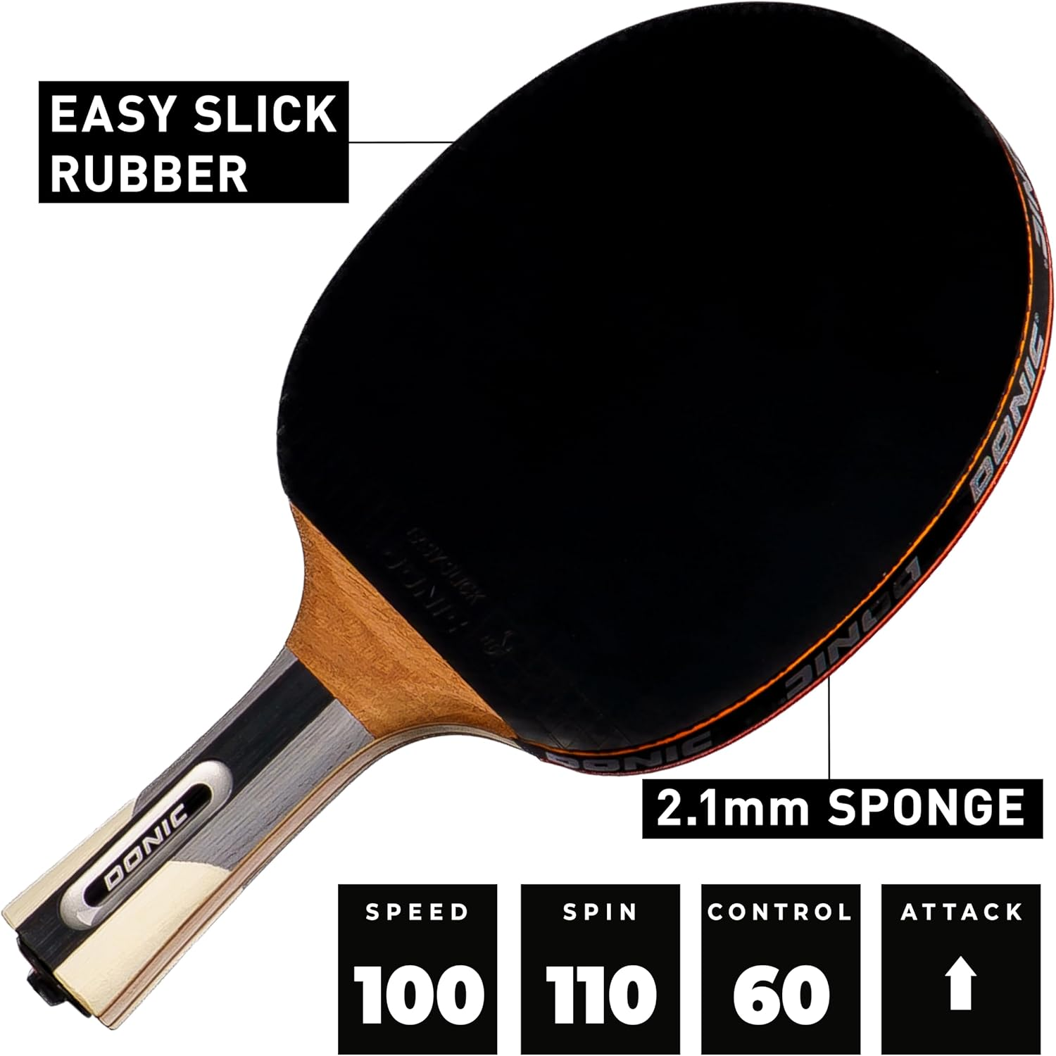 Donic-Schildkr&ouml;t Waldner 900 Table Tennis Bat ABP Handle 2.1 Mm Sponge Alpha Slick ITTF Coating 754893