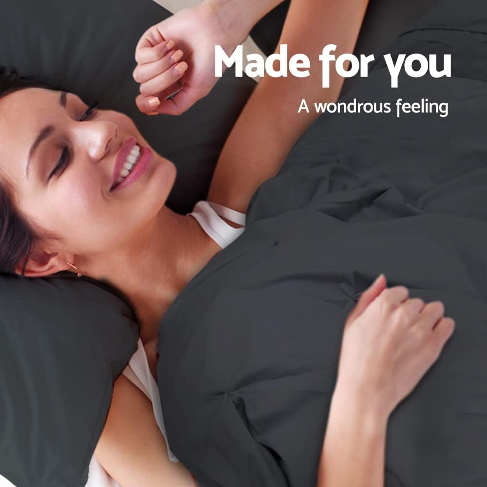 Giselle Bedding Quilt Cover Set, 100% Premium Microfibre 3Pcs Super King Quilts Doona Duvet Bed Comforter Covers Sets Diamond Pinch Pleat Beddings for Room Decor, Soft Machine Washable Black image number 6