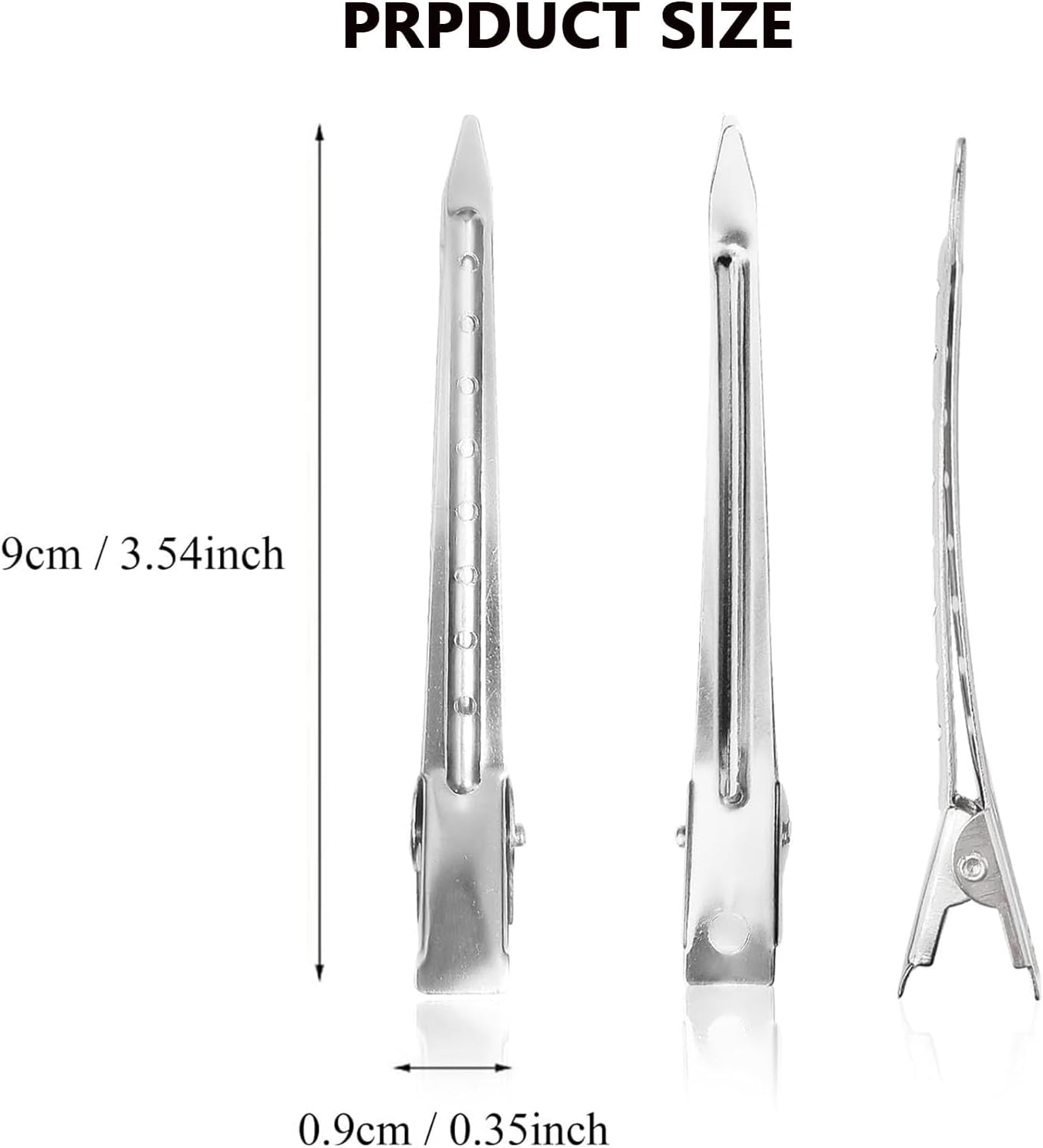 SOVYOULIVE 36 Pack Duck Bill Clips,Metal Duckbill Hair Clips with Holes, Rustproof Metal Alligator Curl Clips with Holes for Hair Styling image number 3