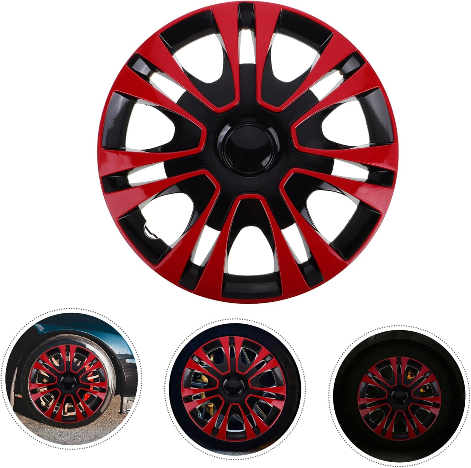 Healifty Wheel Covers Car Wheel Rim Cover Red Auto Accessories Material Water for All Vehicle Types image number 2