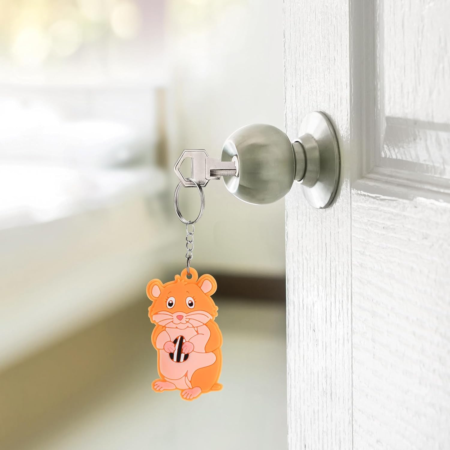 Imagitek 24 Pack Hamster Party Keychains Keyrings for Guinea Pig Themed Party Favors, Kids Birthday Party Bag Fillers, Baby Shower Return Gifts