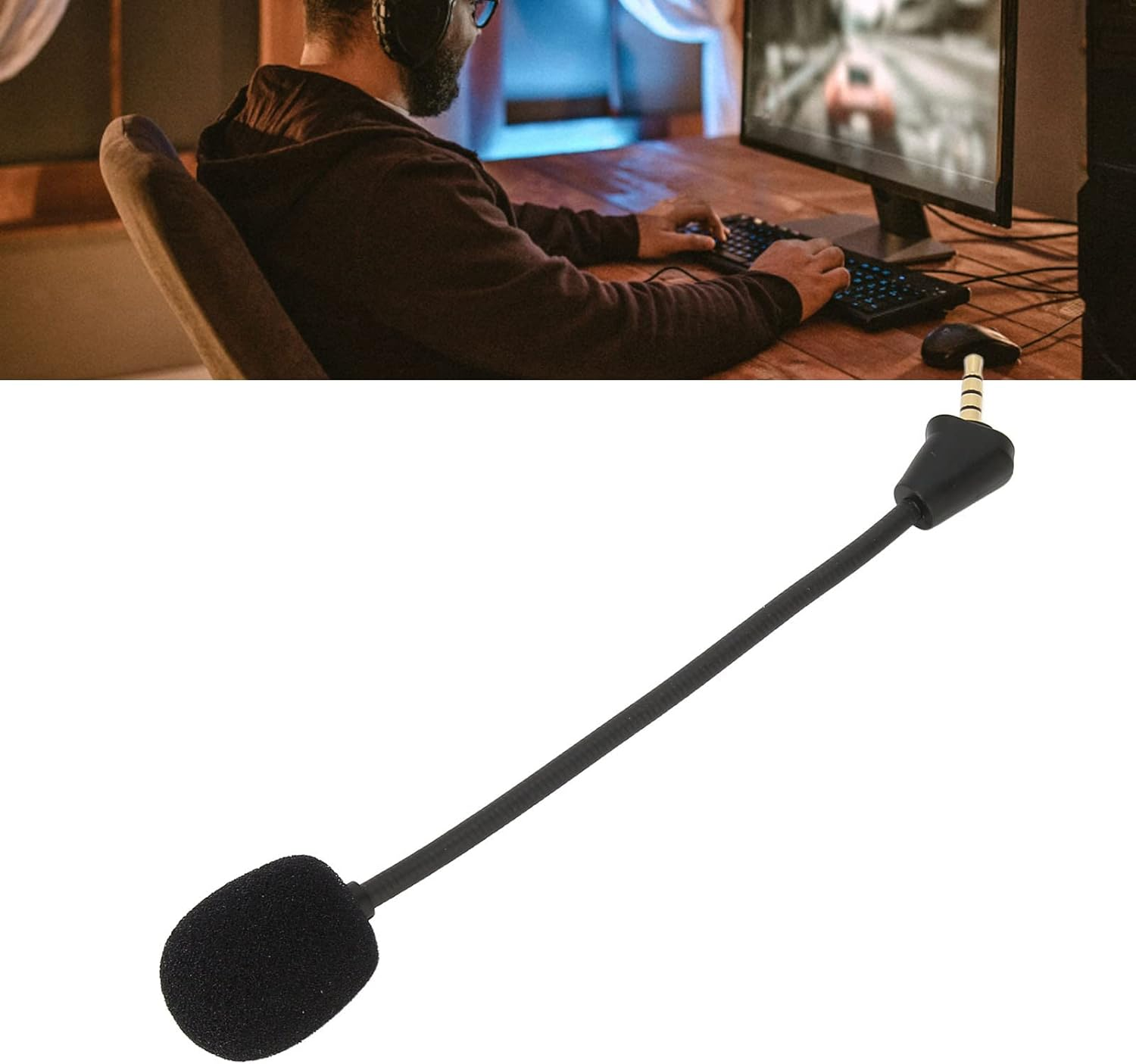 Mic Replacement 3.5Mm Detachable Game Microphone for Hyper X Cloud II Wireless Cloud Core Cloud Pro Silver Cloudx, Hyperxcloud 2 Mic Replacement Game Detachable Gold Plated Jack image number 3