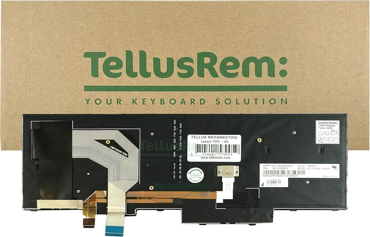 Replacement UK Backlit Keyboard for Lenovo Thinkpad T570 T580 P51S P52S image number 5