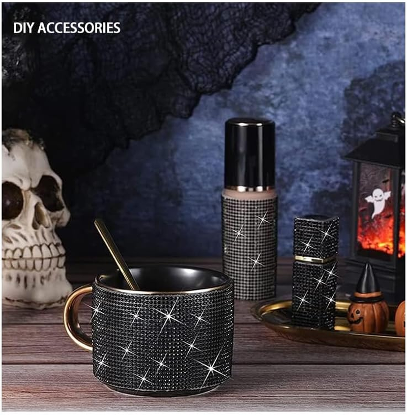 1440 Pieces Hotfix Rhinestones Crystals Hot Fix Clear AB Crystals round Flatback Gems Glass Stones Crystal Rhinestones Bulk for Crafts Clothing Dance Costumes, 5Mm (Black) image number 3