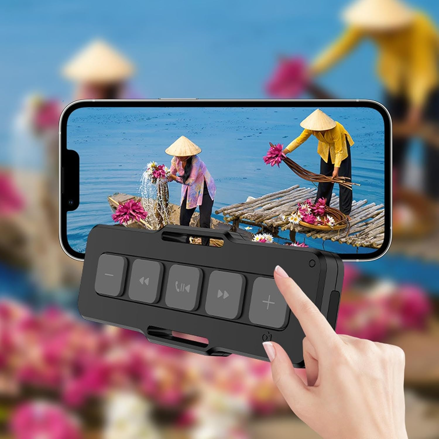 Bluetooth Media Button Remote, Wireless Music Controller for Car Bike Motorbike, for Outdoor Sports, Home Entertainment, Work image number 2