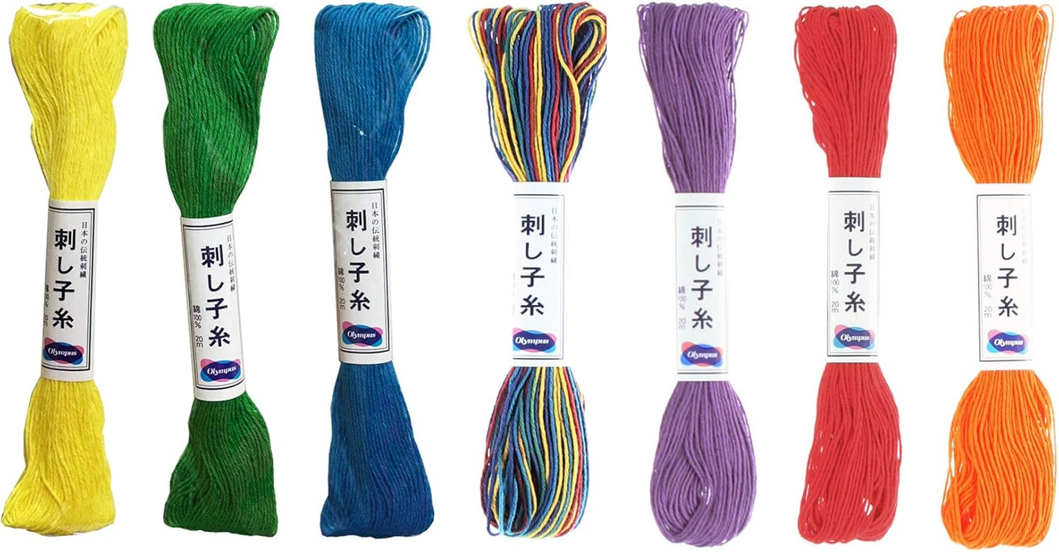 Olympus Sashiko Thread 20M Skein Color Bundles (Traditional: 52-01-10-18)