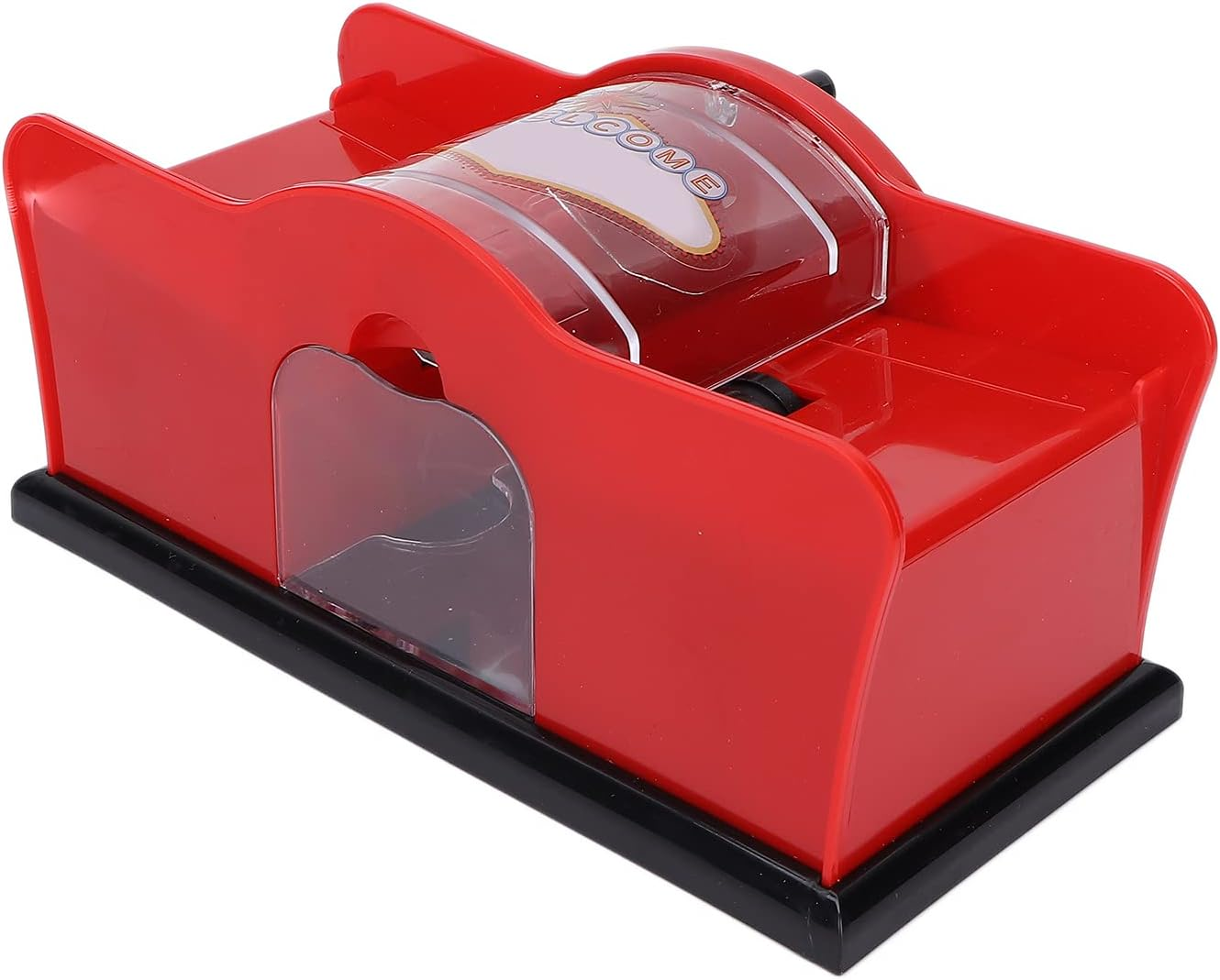 Casino Card Manual Shuffler, Card Shuffler Mute Safe Firm Sturdy Wear Resistant Portable Compact for Men Women for Family Gathering for Home Office - Red image number 4