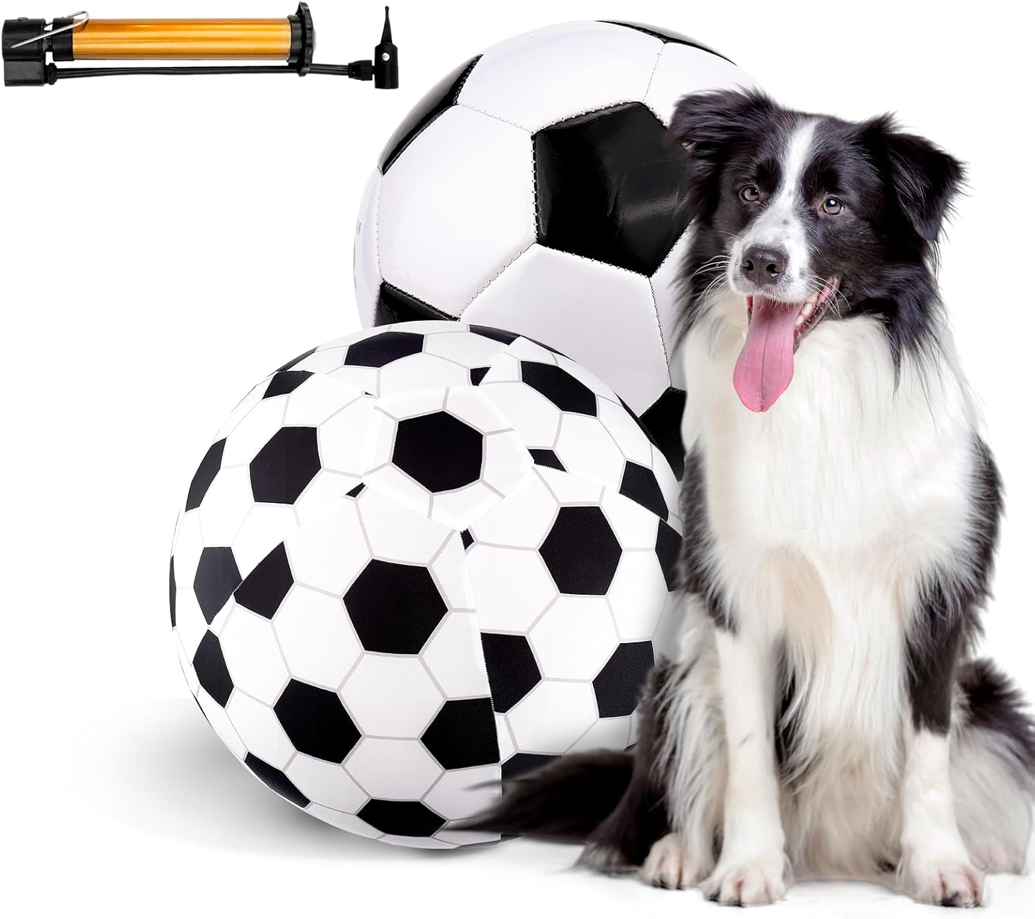 Juome Herding Ball for Dogs and Horses, 20" Large Dog Toy with Cover and Hand Pump for Play