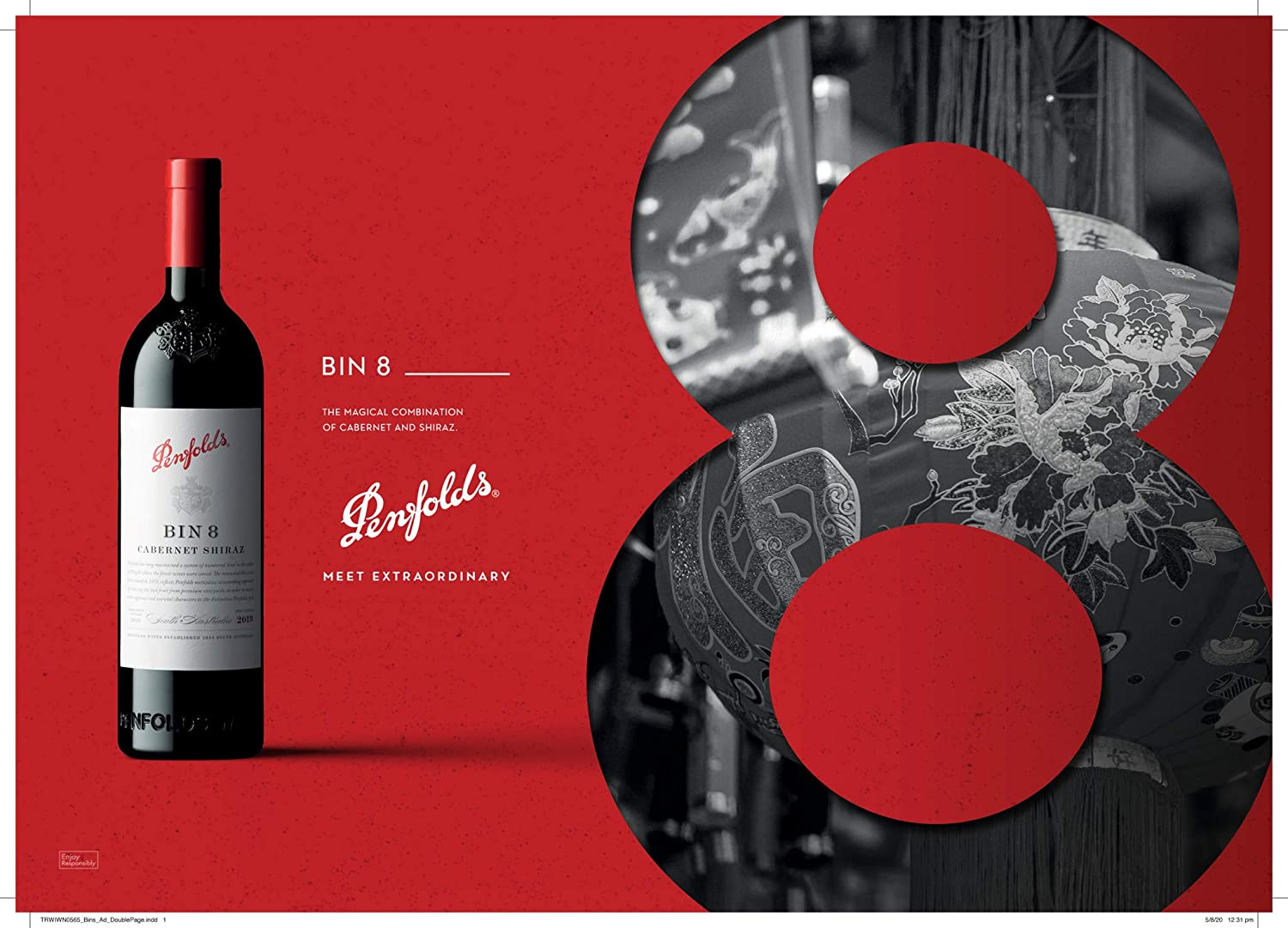 Penfolds Bin 8 Shiraz Cabernet Wine, 750 Ml image number 3