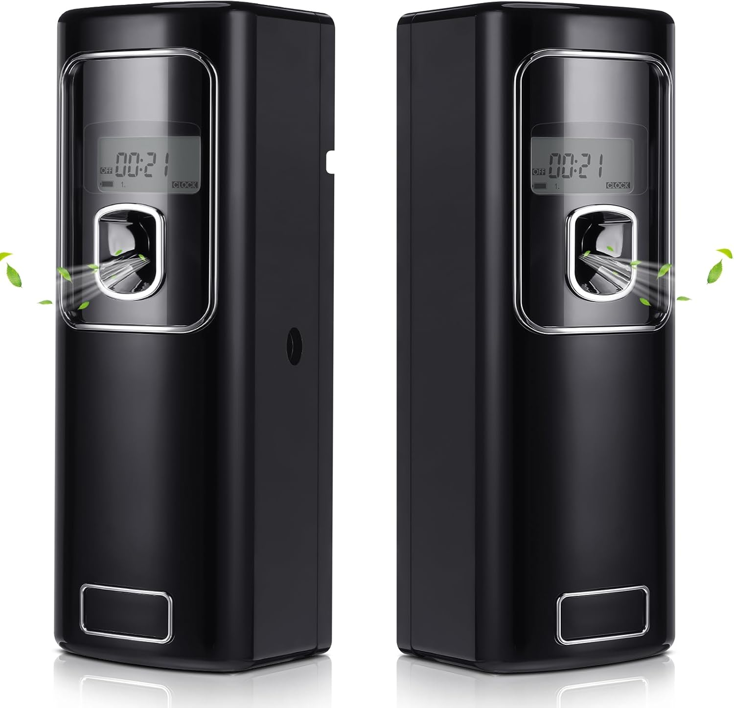 2 Pcs LCD Automatic Air Freshener Spray Dispenser with Screen Mosquito Fly Metered Spray Dispense Capacity, Country Vet Wall Mount/Free Standing, Black, Halloween Scent image number 2