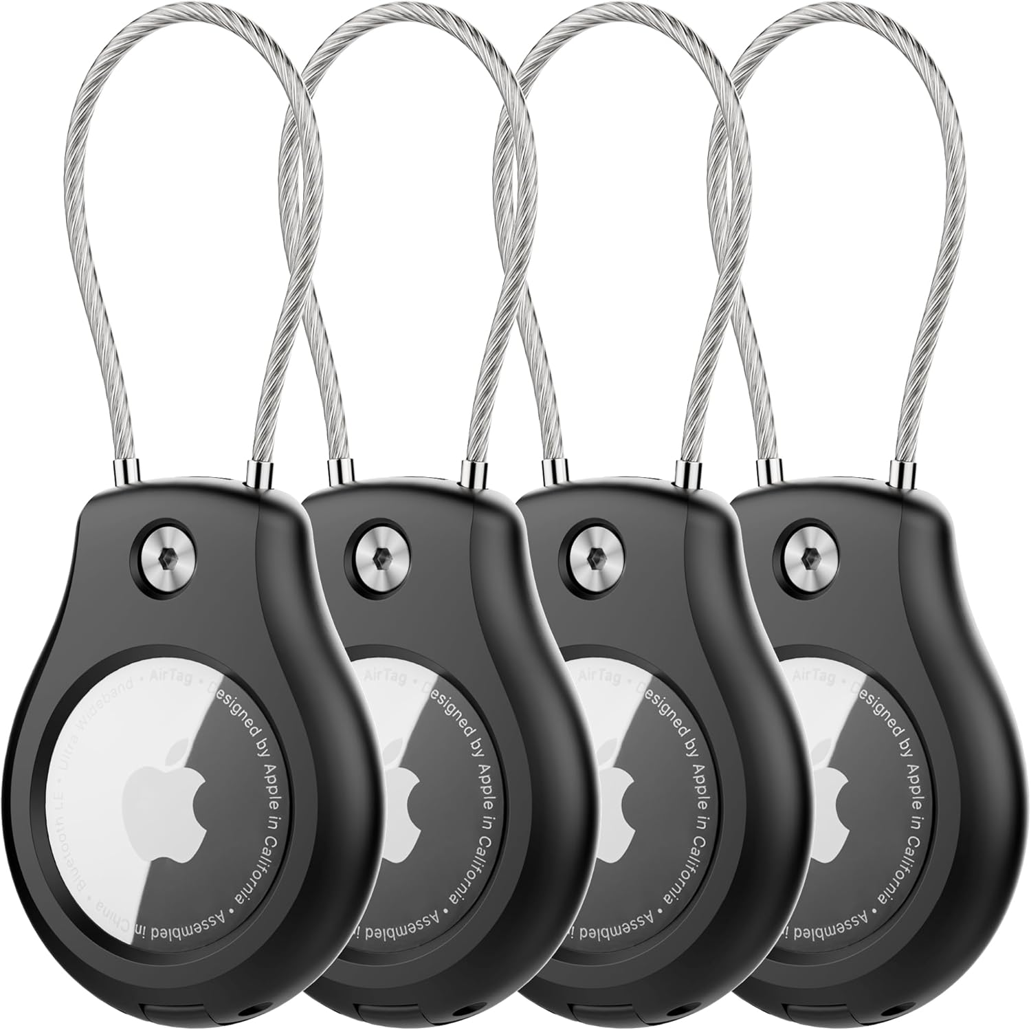 Airtag Keychain Holder 2 Pack, Waterproof Lock Airtag Case, Compatible with Apple Airtags Keyring, Ultra Secure for Luggage, Key Ring Key Chain Luggage Tag Backpack& More