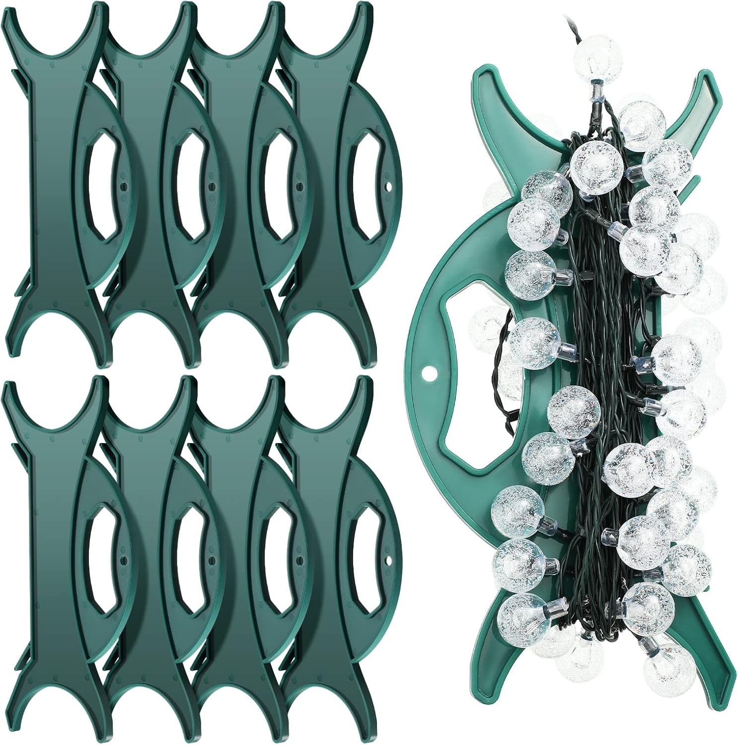 All Purpose Light and Cord Wind up Reel Extension Cord Storage Organizer Holder Christmas Light Organizer Wrap Wind up Value Pack for Wire Hose Storage(Atrovirens,8 Pieces) image number 1