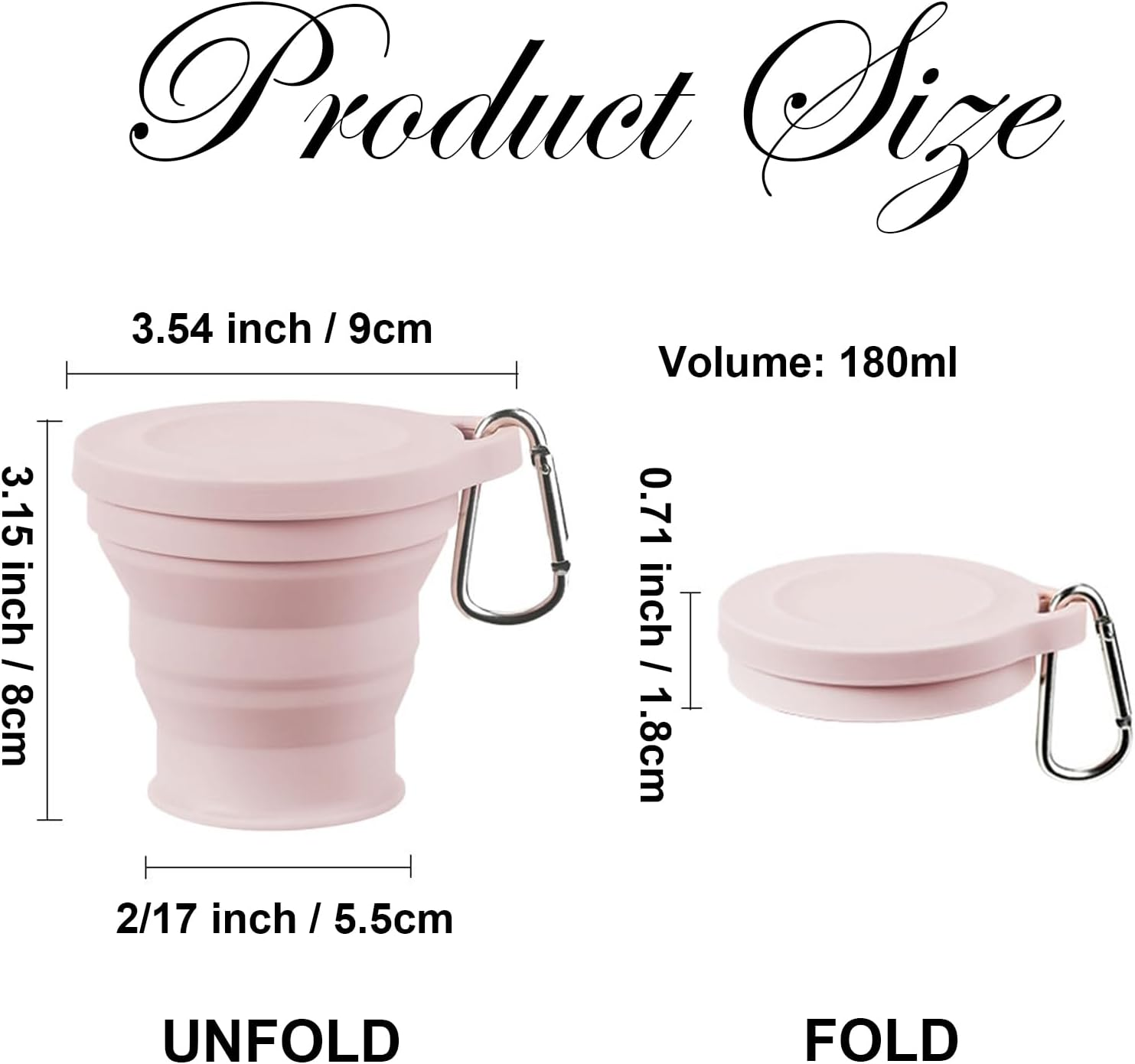 2Pcs Collapsible Cup, Silicone Folding Cup for Travel, Retractable Cup with Lid, Portable Outdoor Folding Cup image number 6