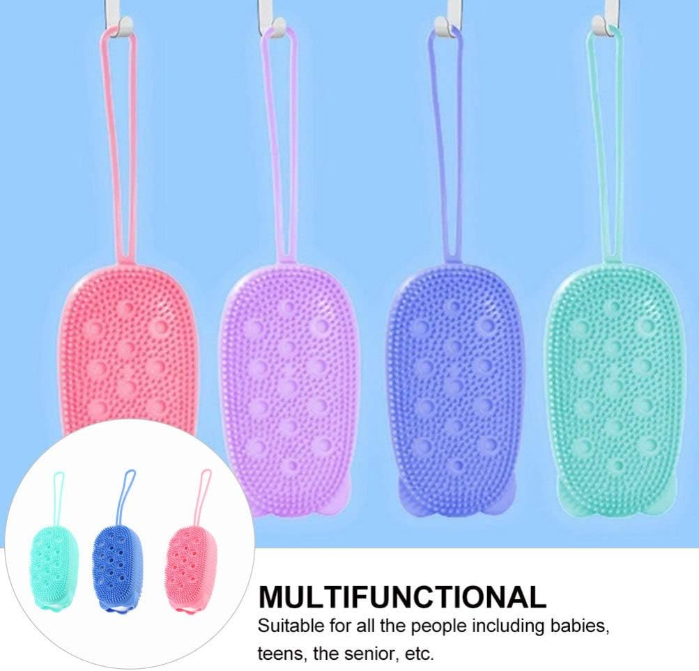 3Pcs Bath Brush Bath Brush Back Scrub Brush Brush Bath Tools Body Cleaning Brush Shower Brush Circulation Brush Skin Massager Sponge the Bubble Shampoo Brush Silica Gel image number 1