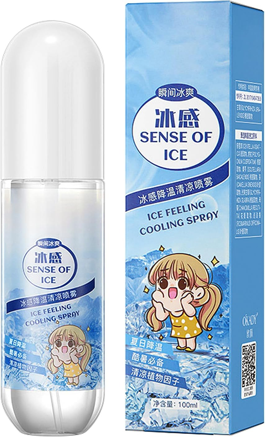 Cool down Spray - 100Ml Cooling Mist Spray with Formula | Liquid Body Refrigerant Clothing Freshener | Outdoor Cooling Agent | Ice Effect for Summer Heat image number 4
