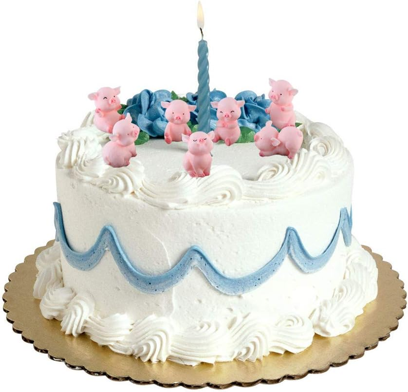 MAOMIA Miniature Pig Figurines,8 Pcs Cute Pink Piggy Toy Figures Toy Cake Toppers Decoration for Fairy Garden Car Party DIY Craft Project Decor image number 4