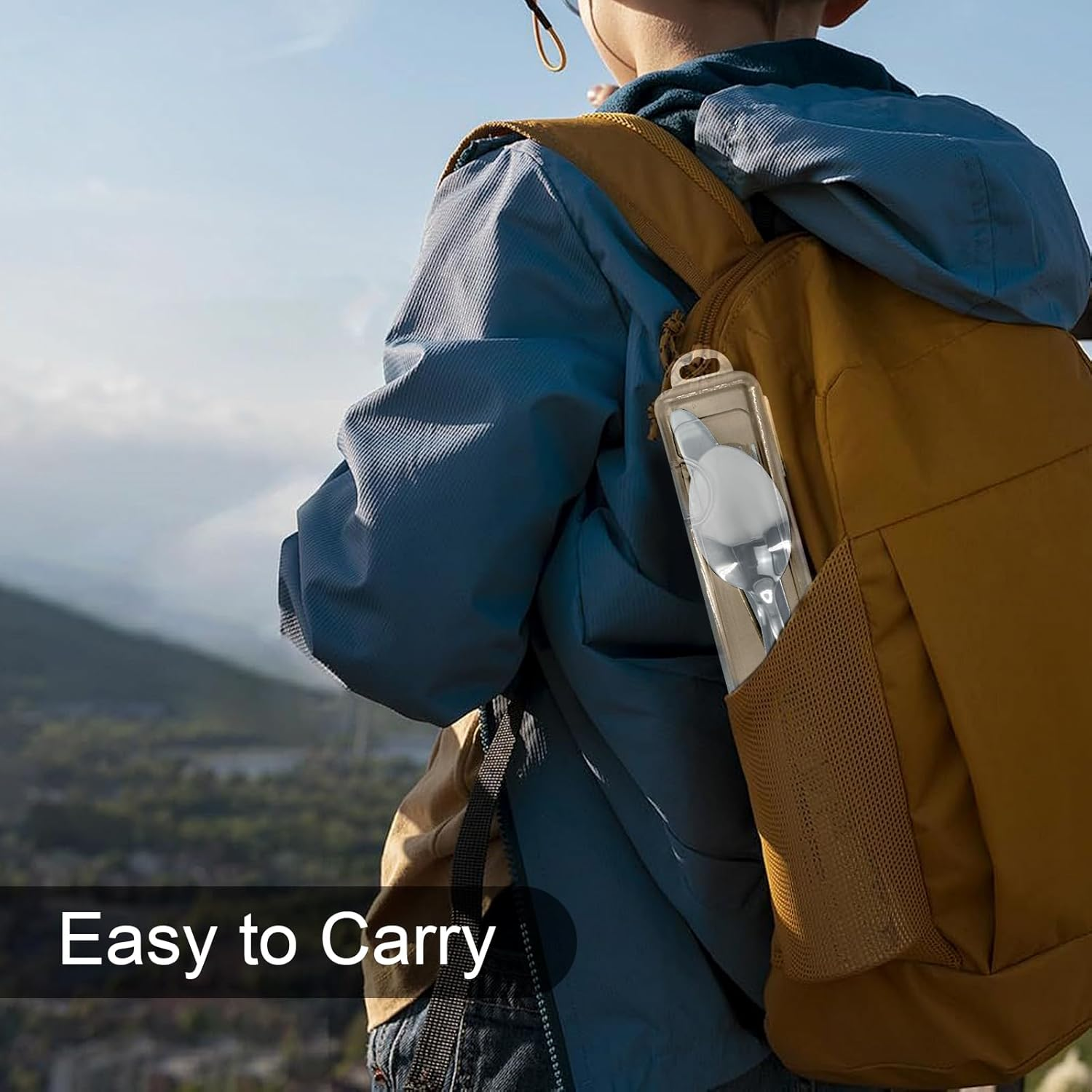 VANRA Travel Utensils Set with Case Portable Silverware Set for Lunch Box Stainless Steel Camping Cutlery Set Reusable 3-Piece Fork Spoon Knife for Work School Picnic image number 5