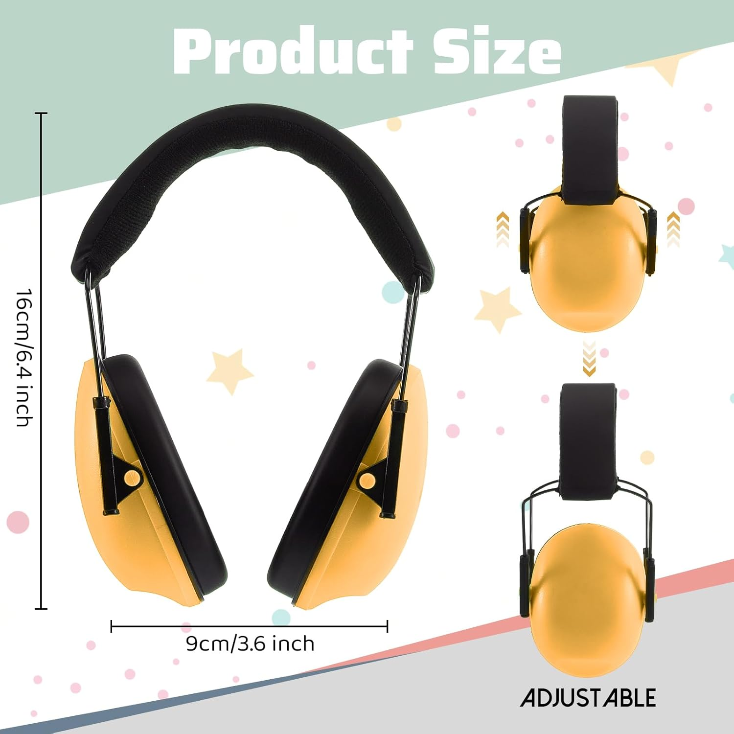 Amylove 12 Pcs Kids Ear Protection Noise Cancelling Headphones Ear Muffs Bulk 27Db Adult Noise Reduction Hearing Earmuff(Universal Fit (Kids & Adults),Classic Style,Happie Boho Color) image number 4